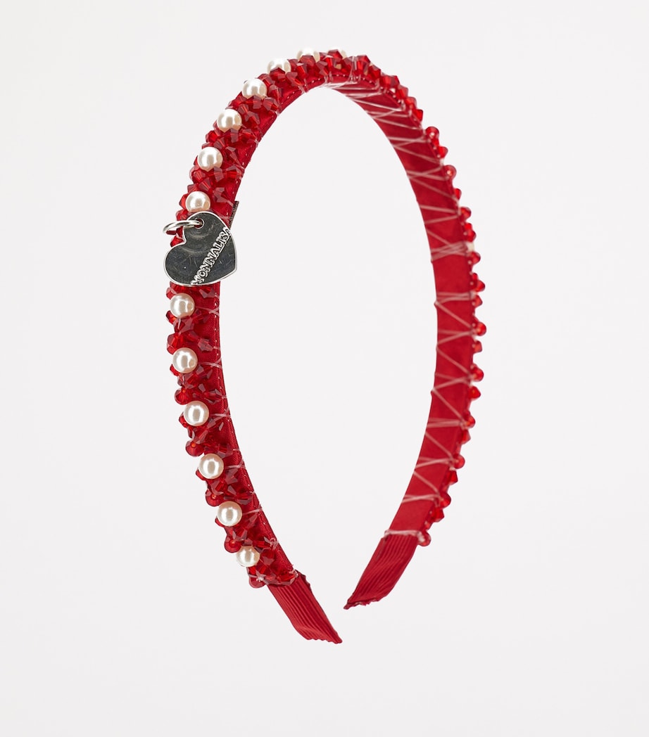 Satin Beaded Headband ROSSO Image 2