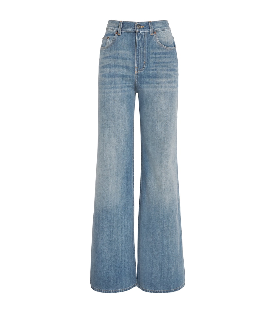 Chloé Womens High-Rise Wide-Leg Jeans Pacific Coast Image 1