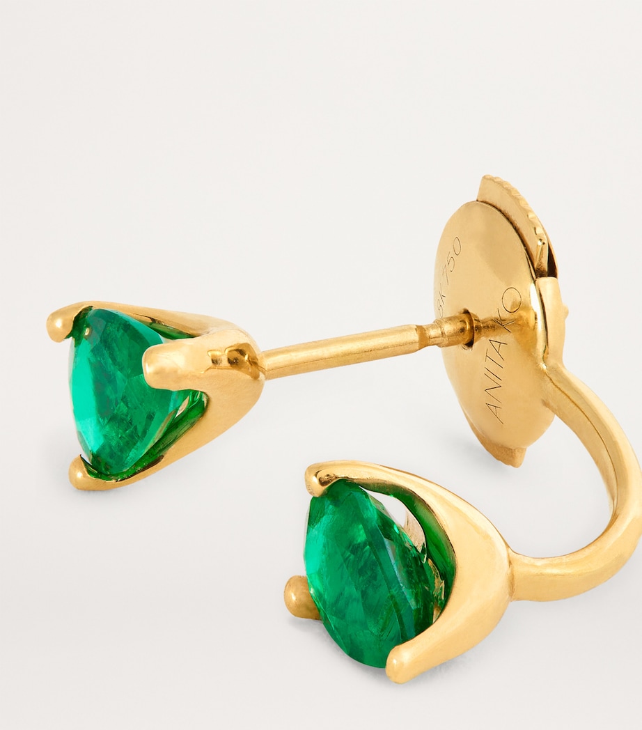 Yellow Gold and Emerald Orbit Single Earring YELLOW GOLD Image 5