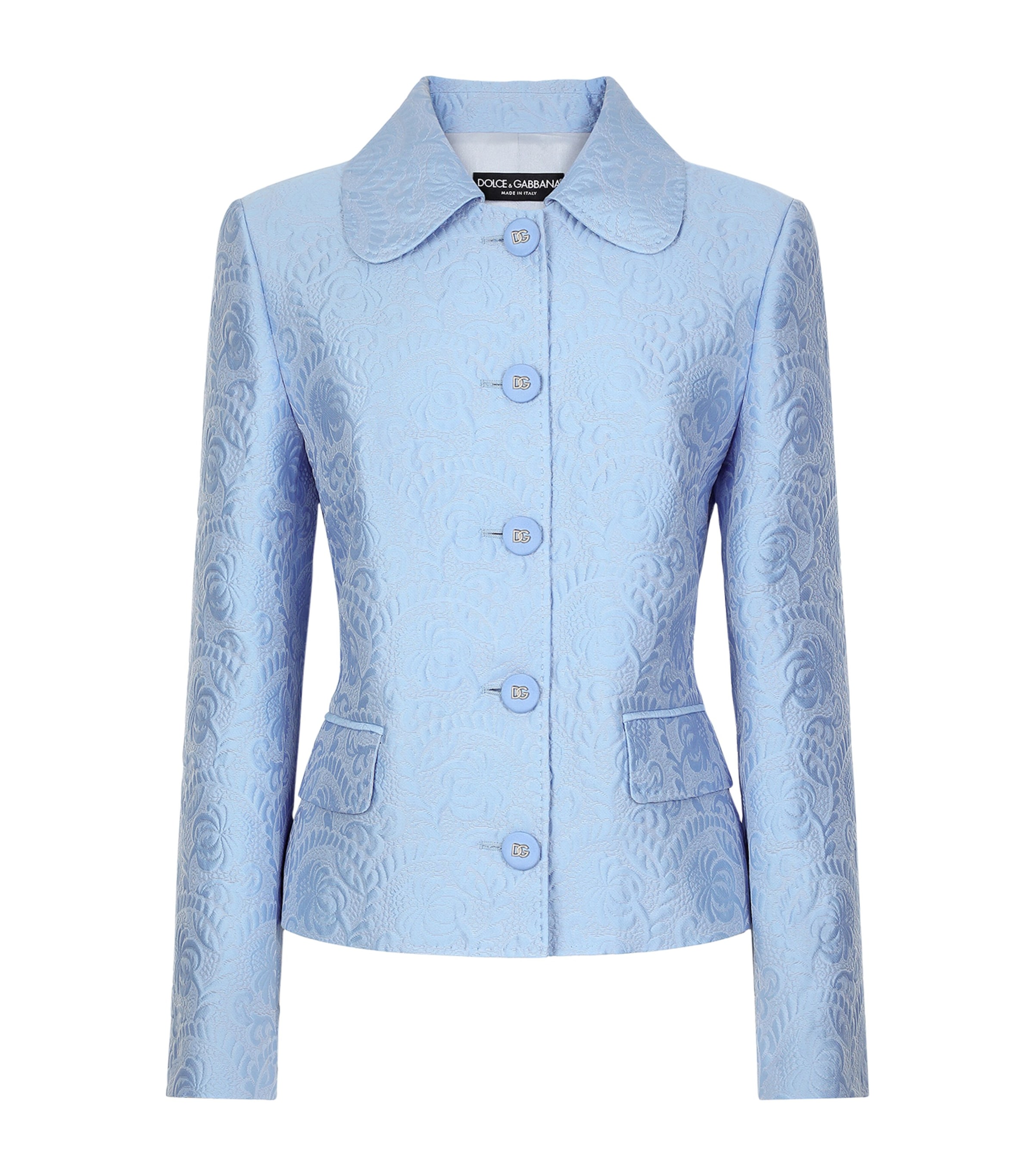 Shop Dolce & Gabbana Dg Jacquard Fitted Jacket