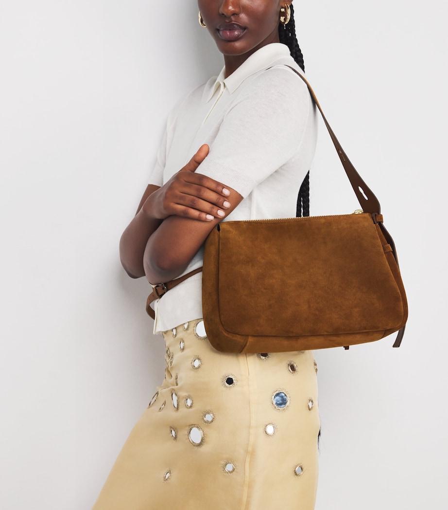 Suede Romy Shoulder Bag CARAMEL Image 5