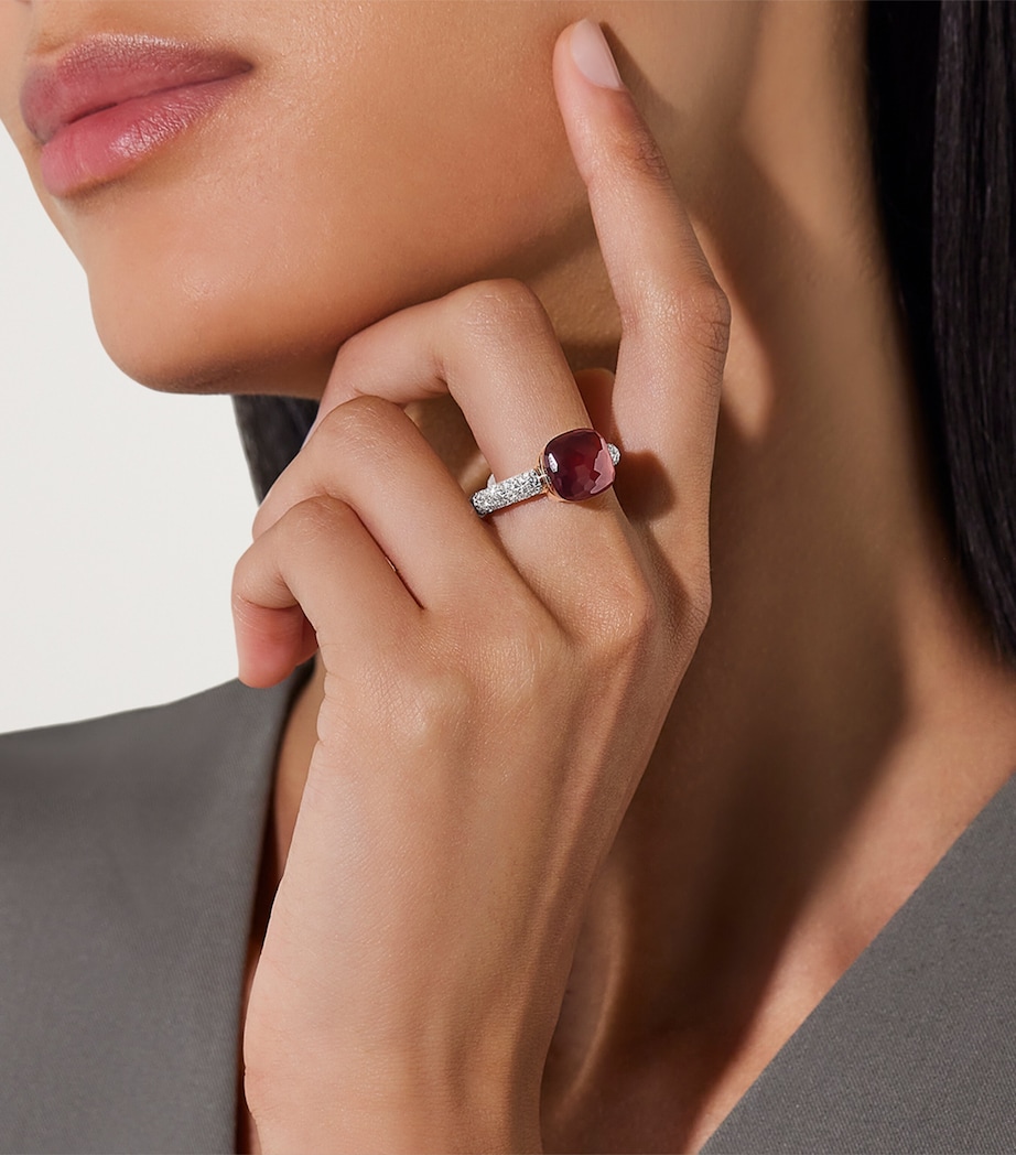 Rose Gold, Diamond and Amethyst Nudo Petit Ring DB0OI Image 4