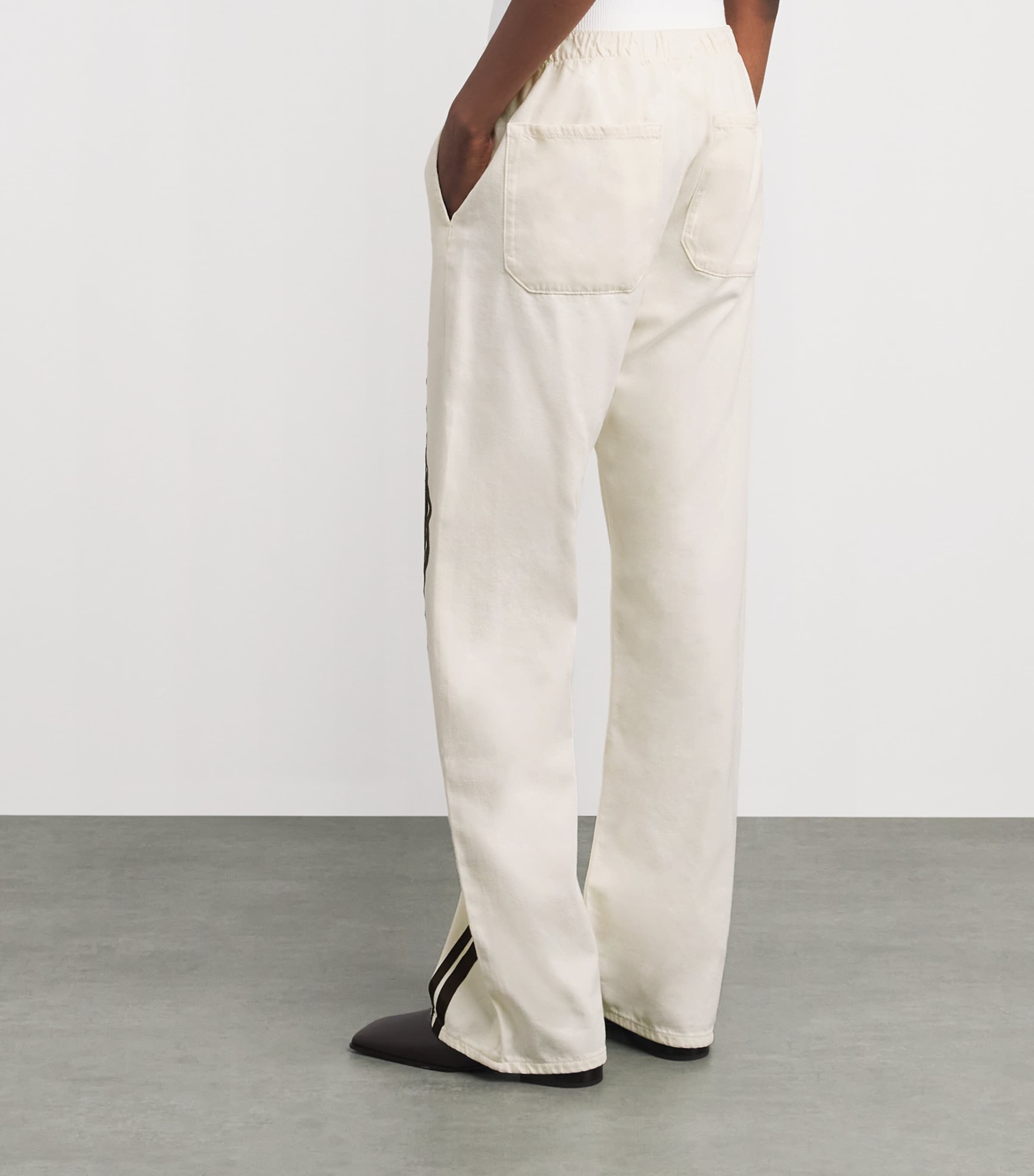 Rag & Bone Womens Stripe Logan Relaxed Jeans Ecrusport Image 5