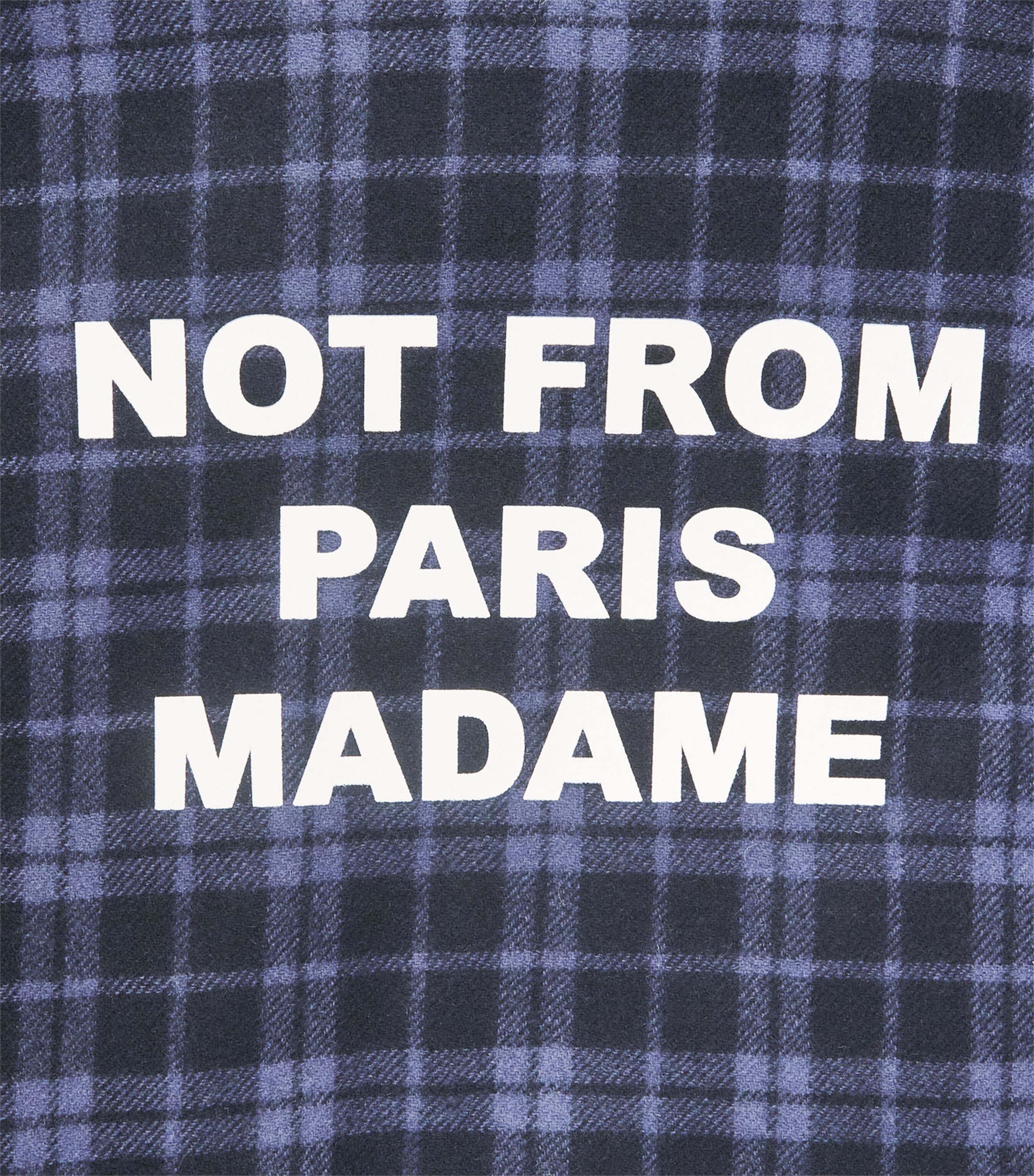 Drôle De Monsieur Mens Check Flannel Slogan Jacket Navy Image 6
