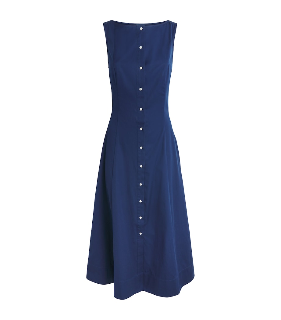 Polo Ralph Lauren Womens Cotton Panelled Midi Dress East Side Royal Image 1