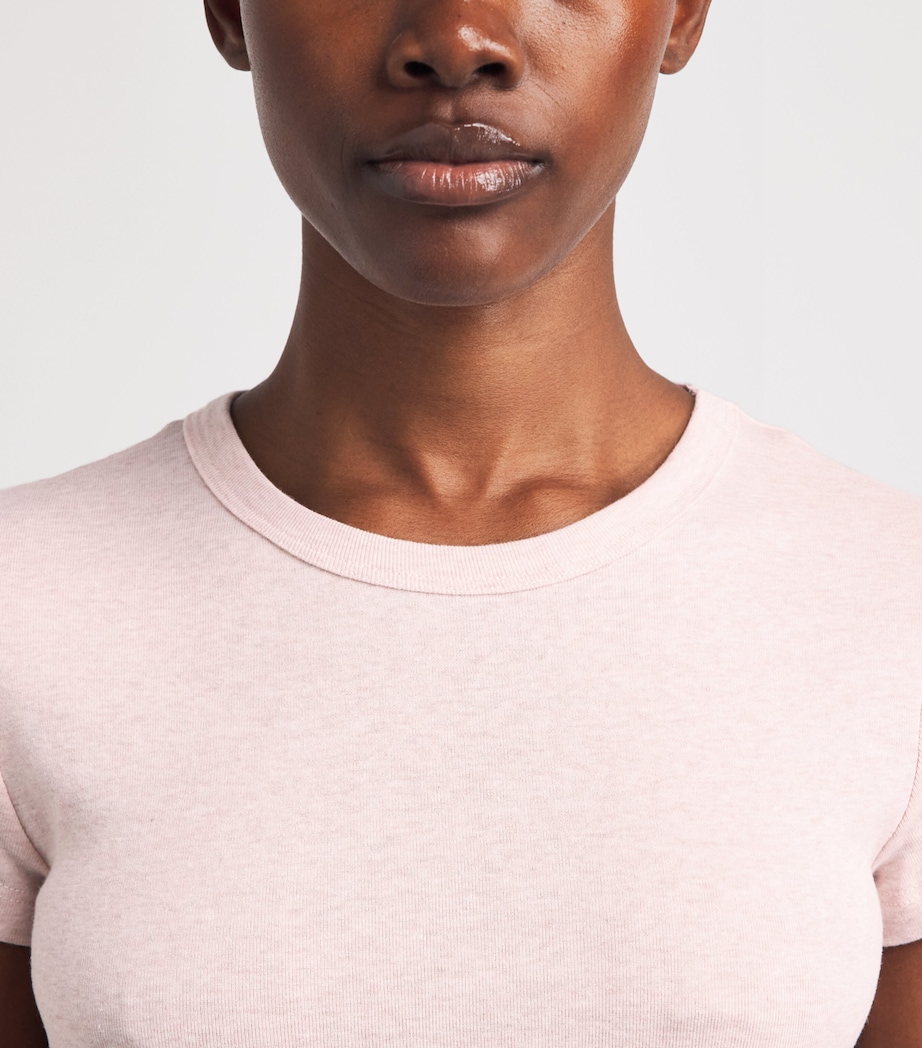 LESET Womens Cotton Slim Nando T-Shirt Petal Melange Image 3