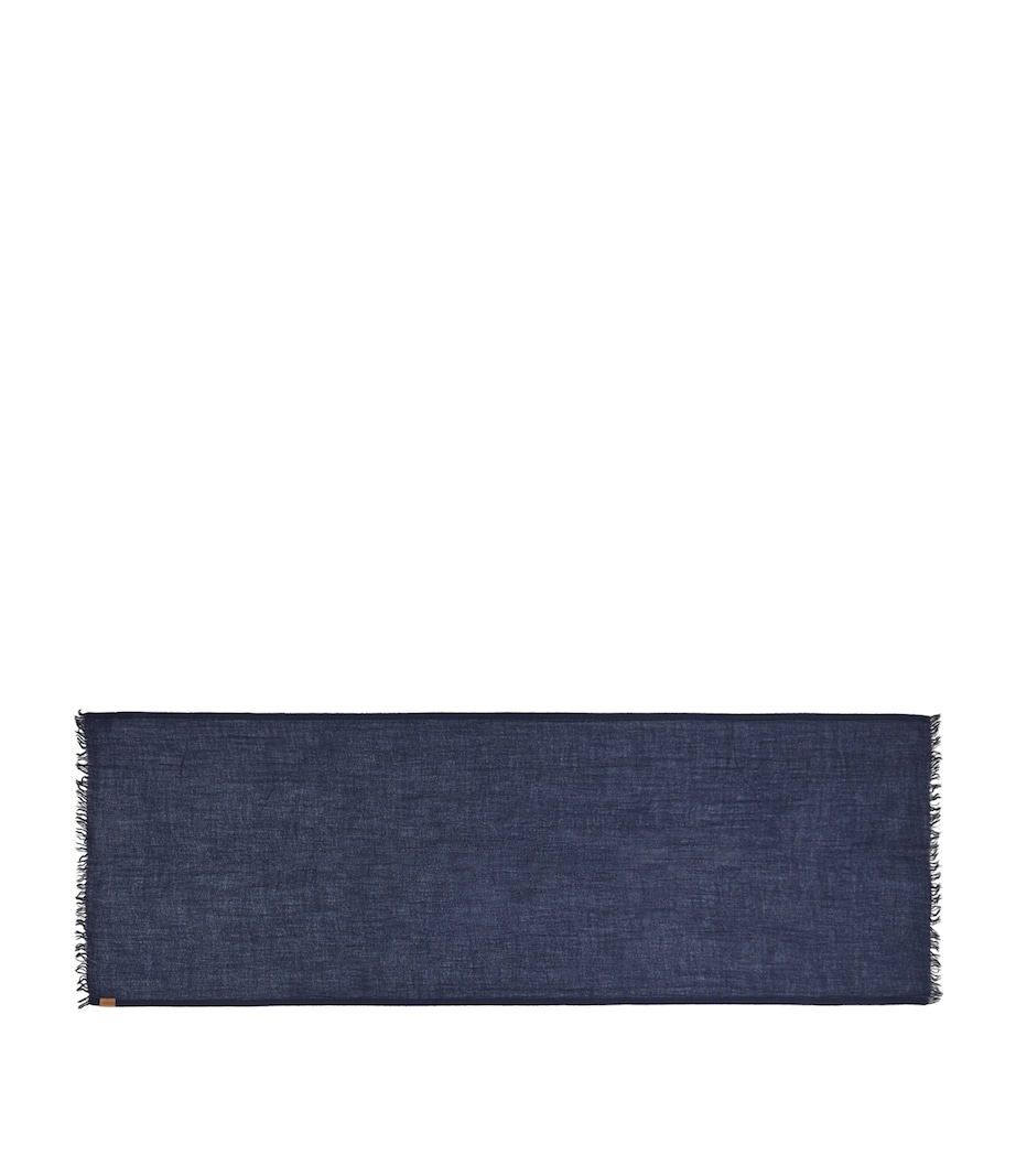 Cashmere Logo Scarf NAVY BLUE Image 1