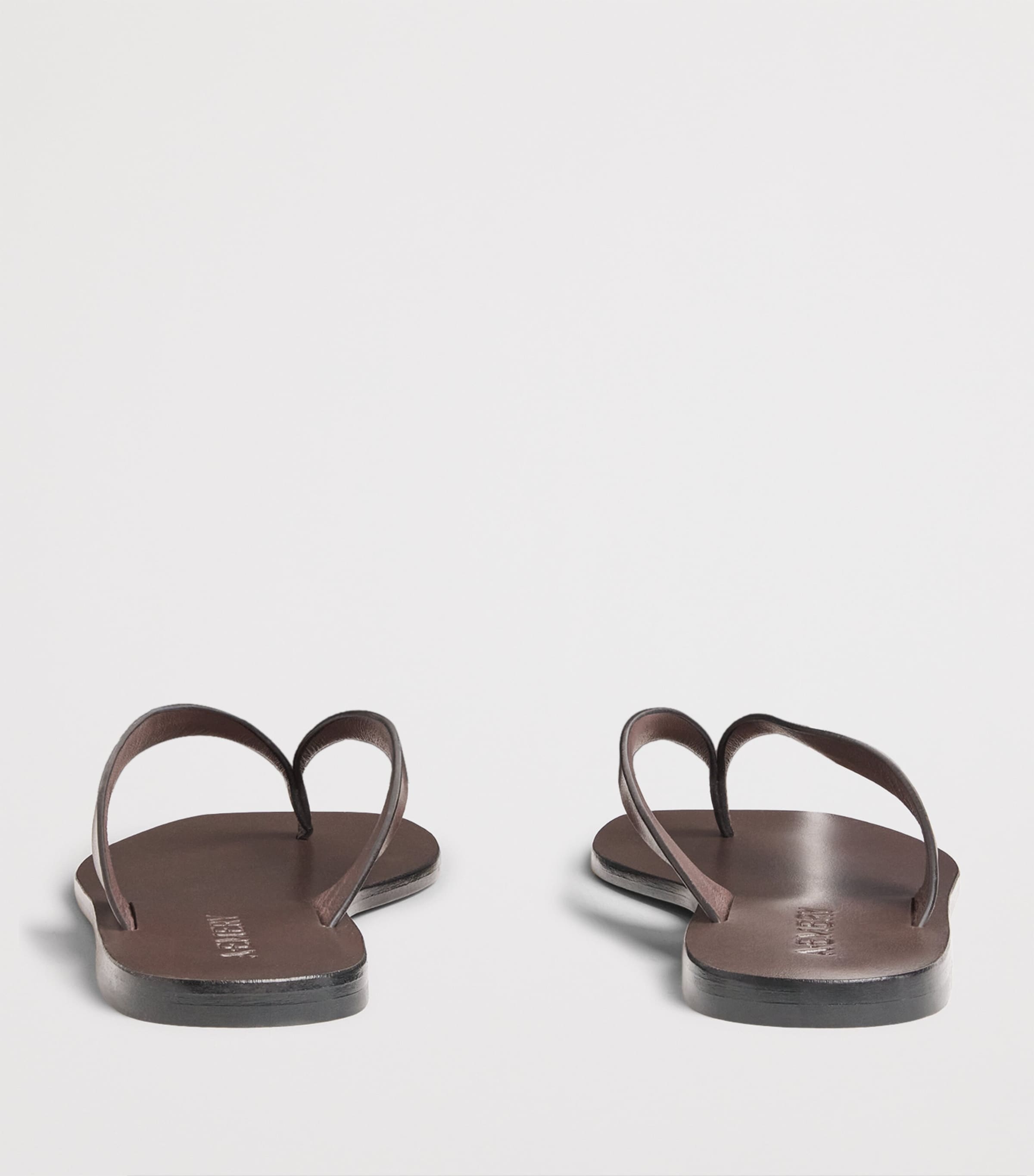 A.EMERY Leather Kinto Flip Flops Walnut Image 5