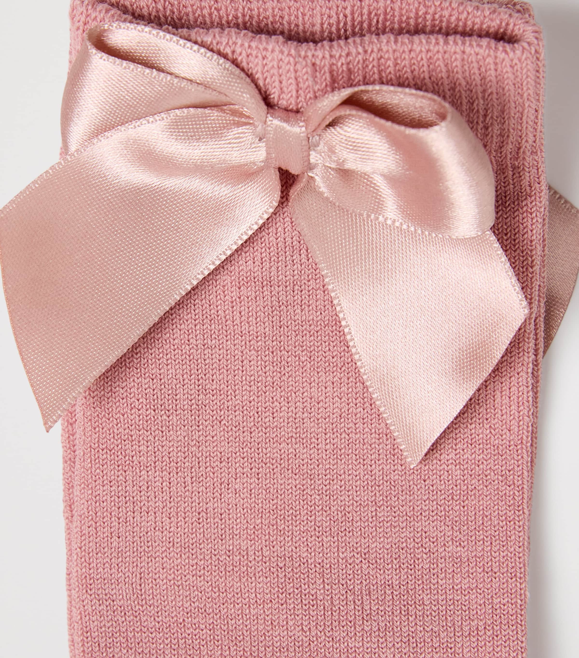 Satin-Bow Knee-High Socks 16 DRY PINK Image 2