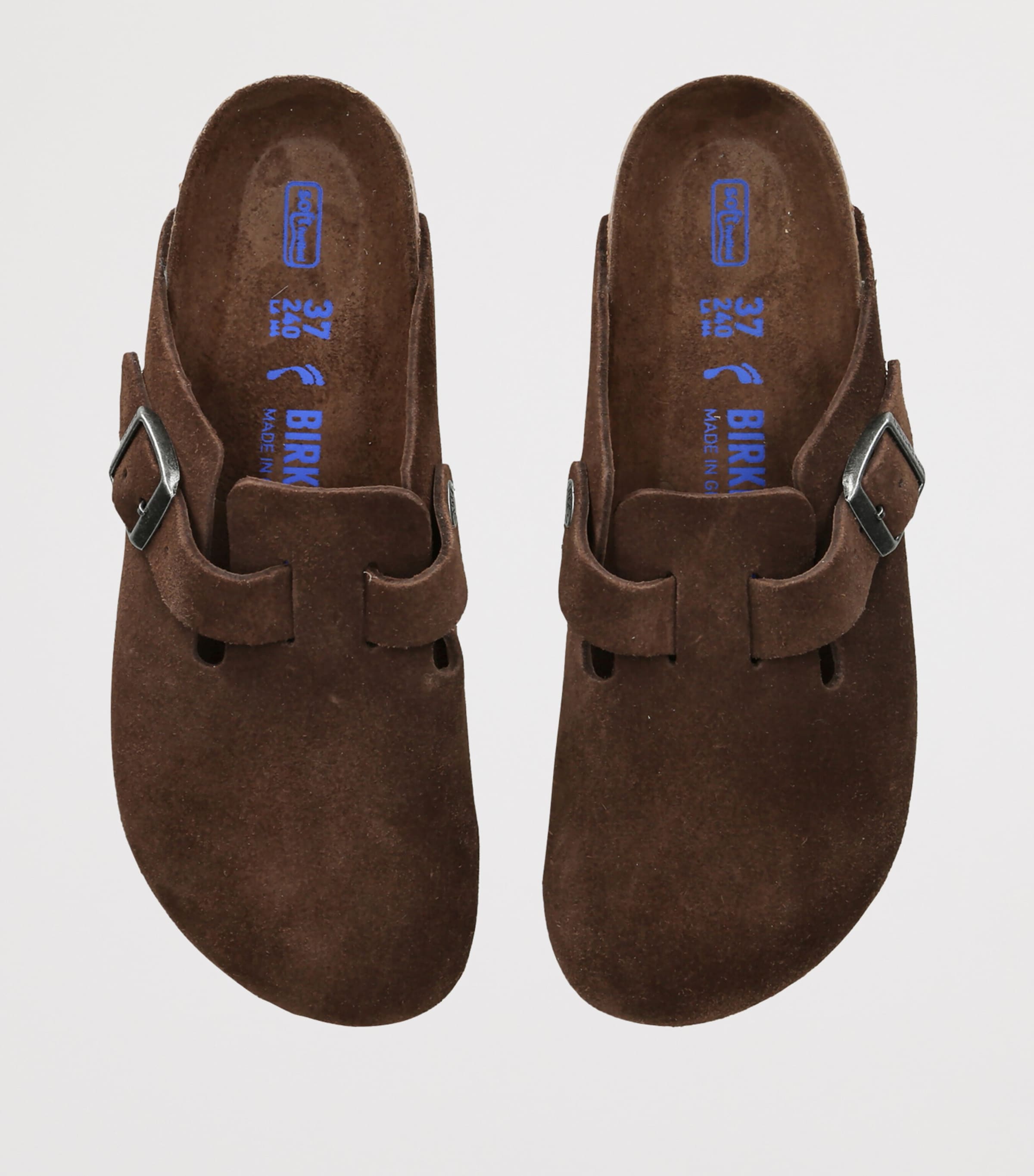 Birkenstock Suede Boston Clogs Brown Image 4