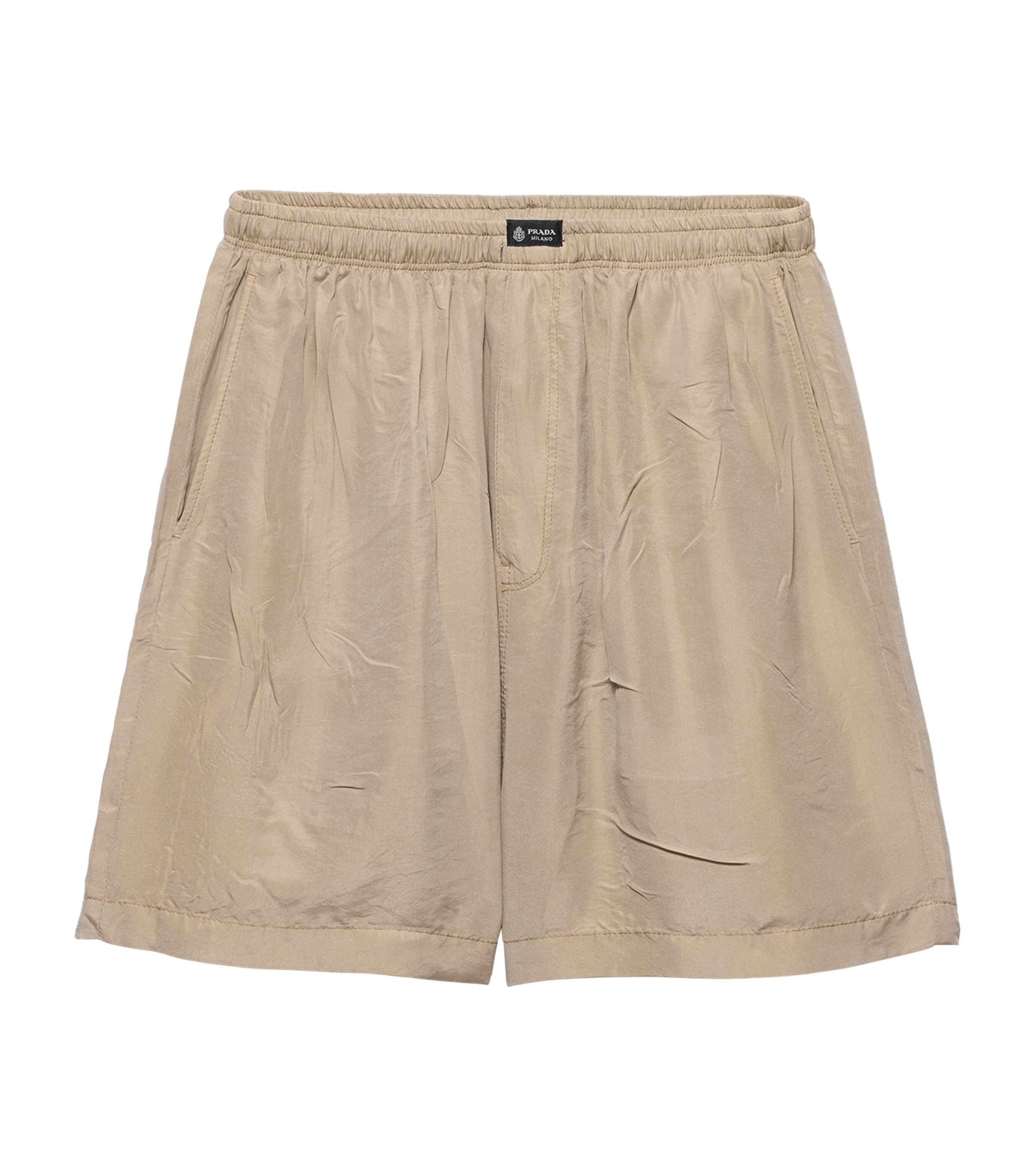 Prada Silk Bermuda Shorts Neutral