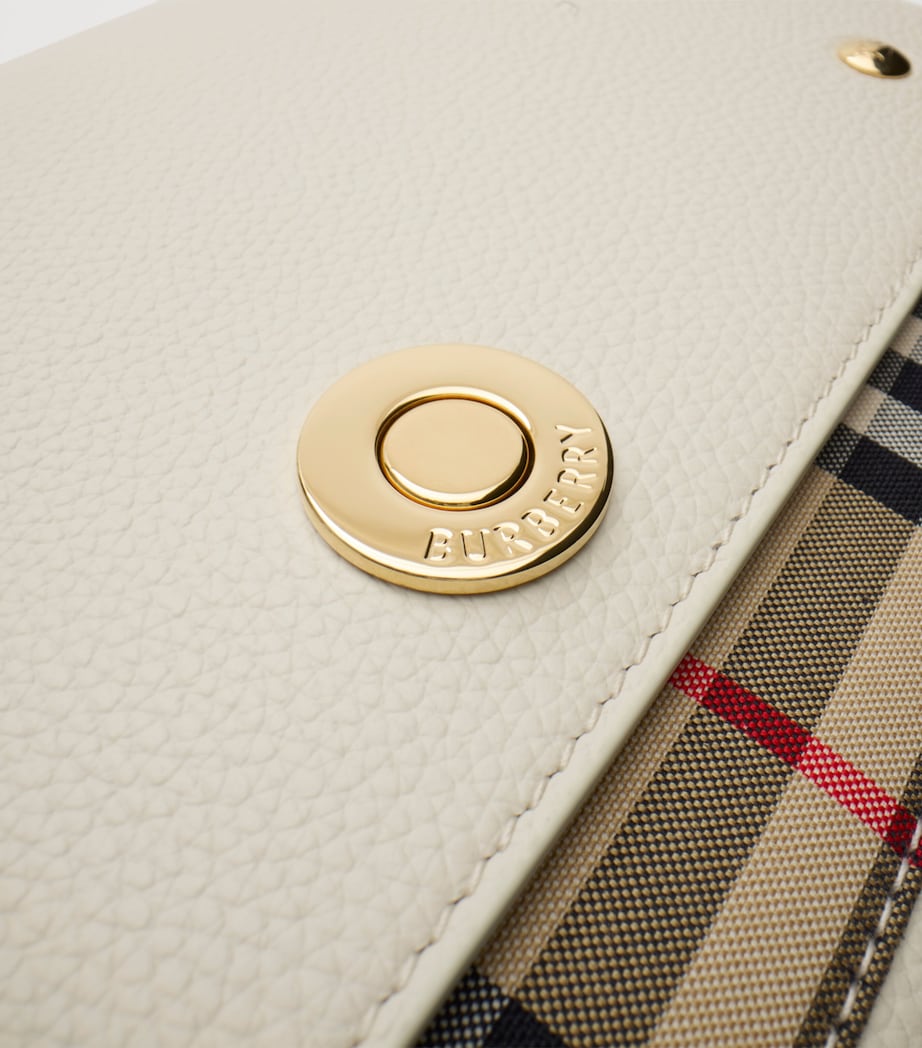 Burberry Leather Note Cross-Body Bag Vntg Chk/soap Image 4