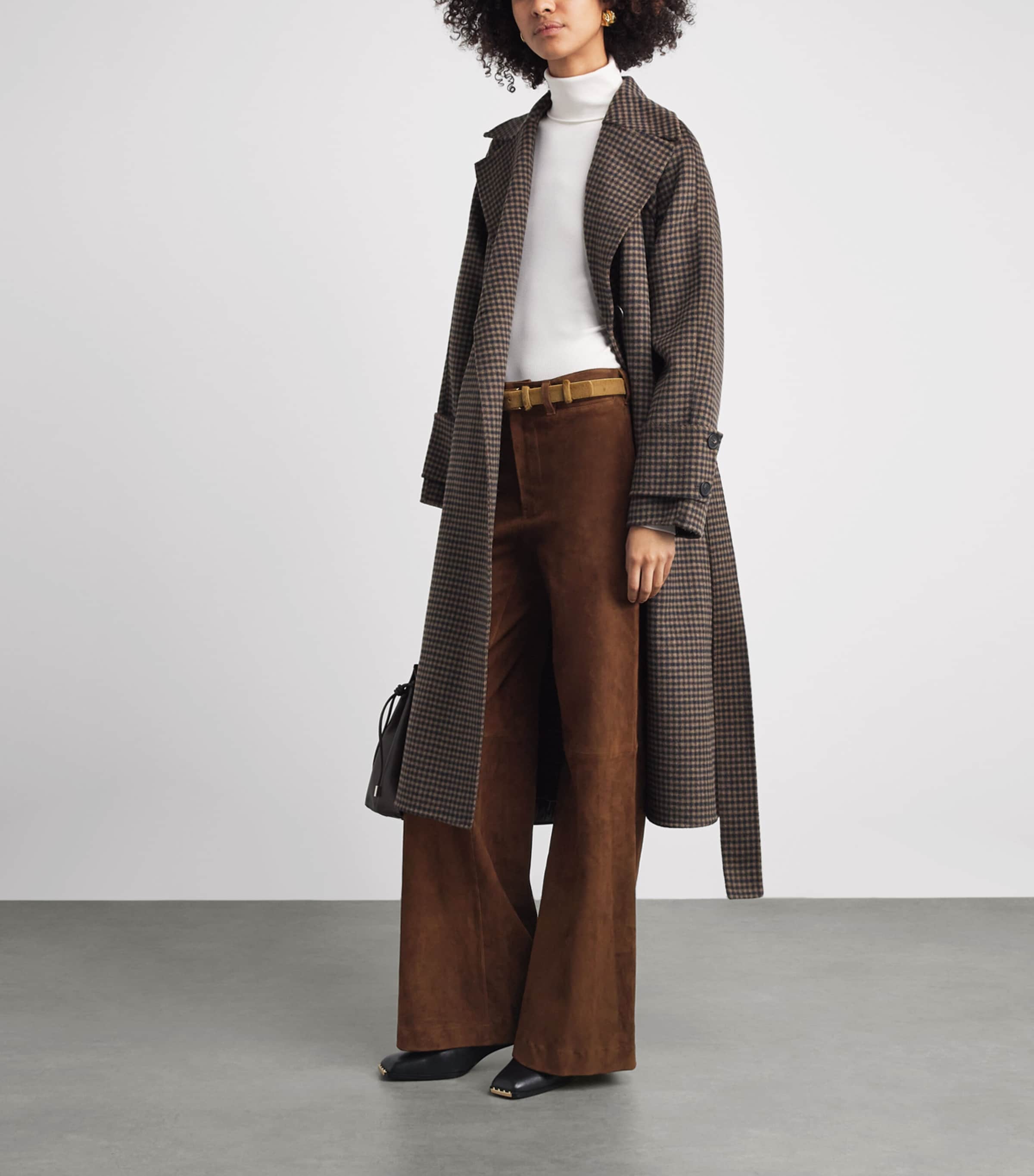 Polo Ralph Lauren Womens Suede Beaton Trousers Umber Image 2