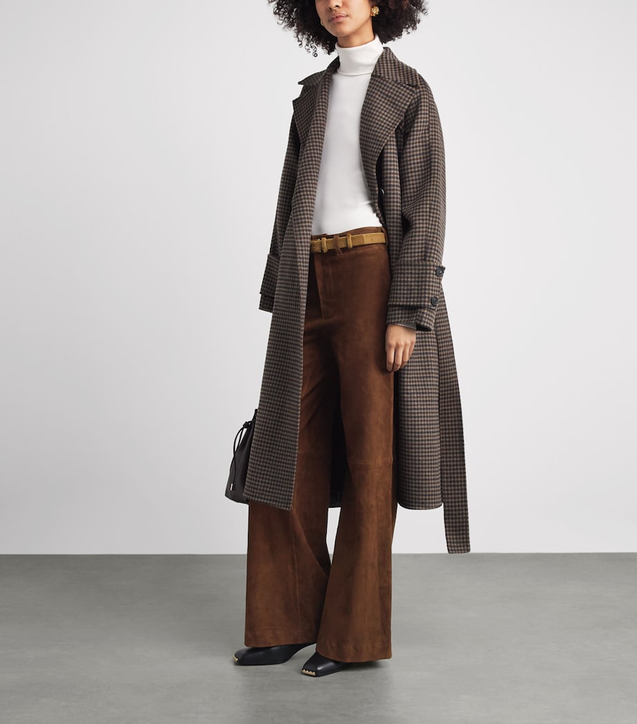 Polo Ralph Lauren Womens Suede Beaton Trousers Umber Image 2