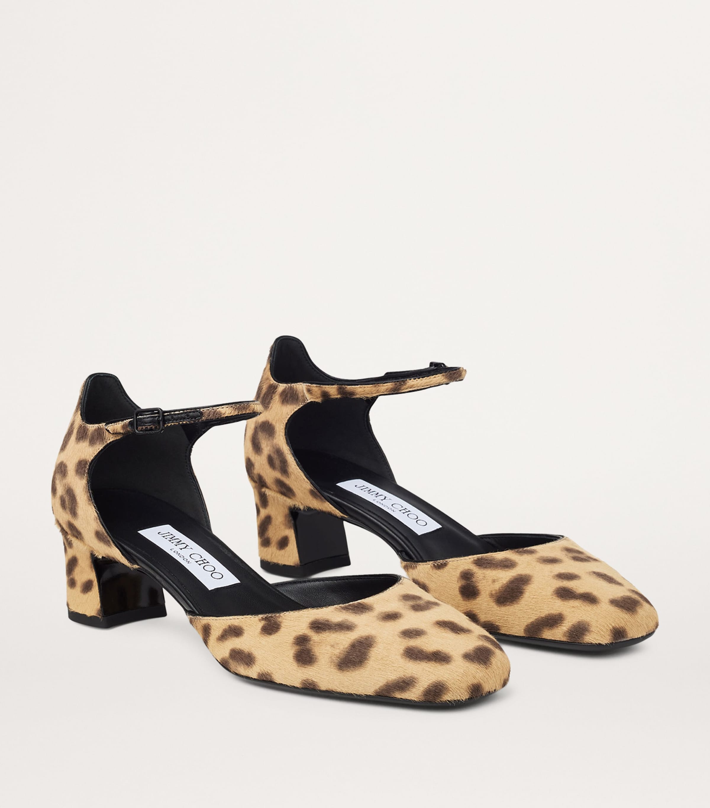 【関税&送料込】Jimmy Choo Printed Calf Hair Pixie Pumps Scarlett 50 | Natural Leopard Print Pony Pumps | JIMMY CHOO