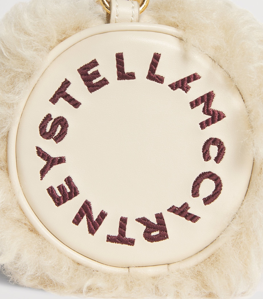 Stella McCartney Faux Shearling Logo Bracelet Shoulder Bag Oat Image 6
