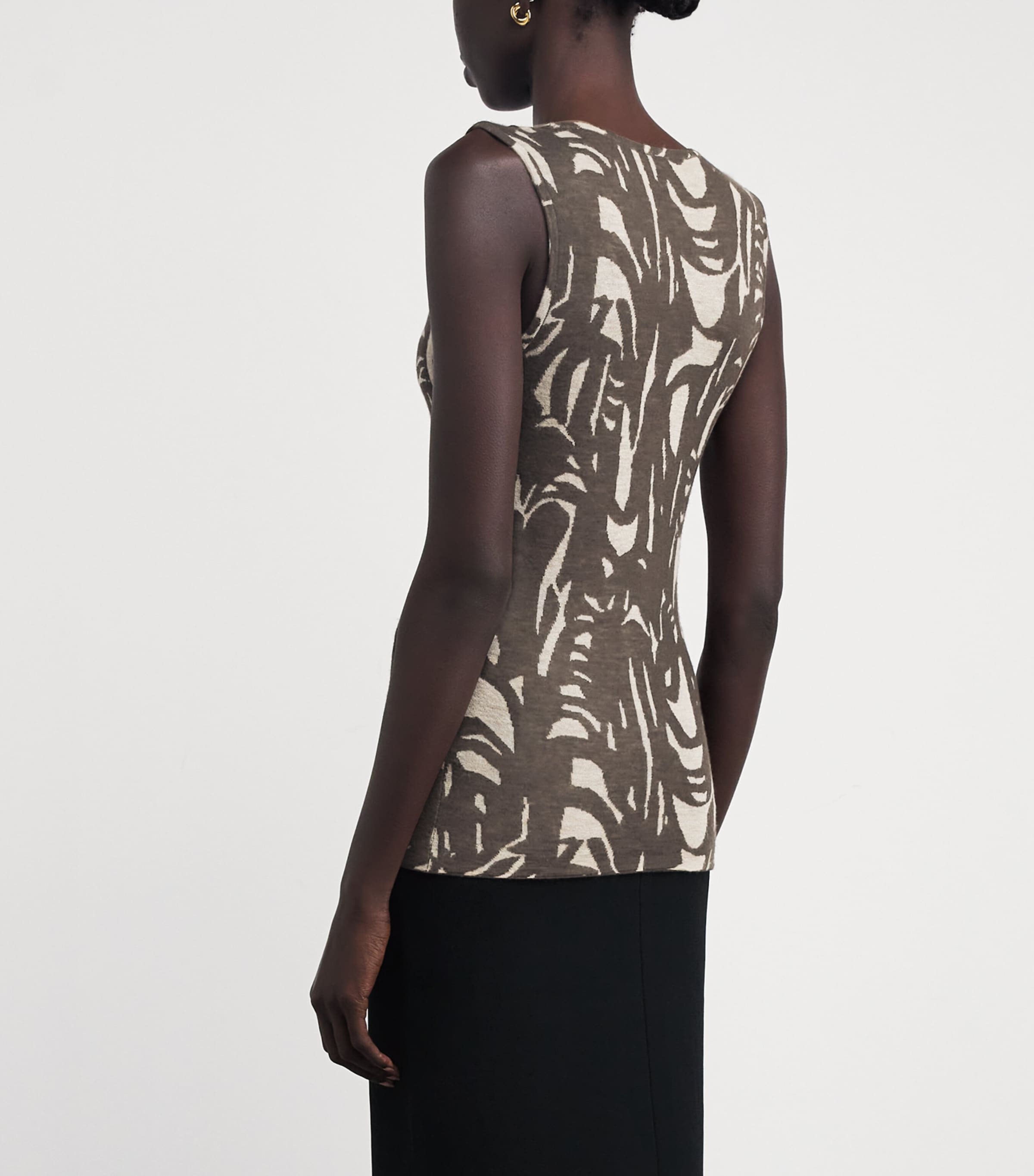 Cashmere-Blend Silla Tank Top POWDER/COCOA Image 4