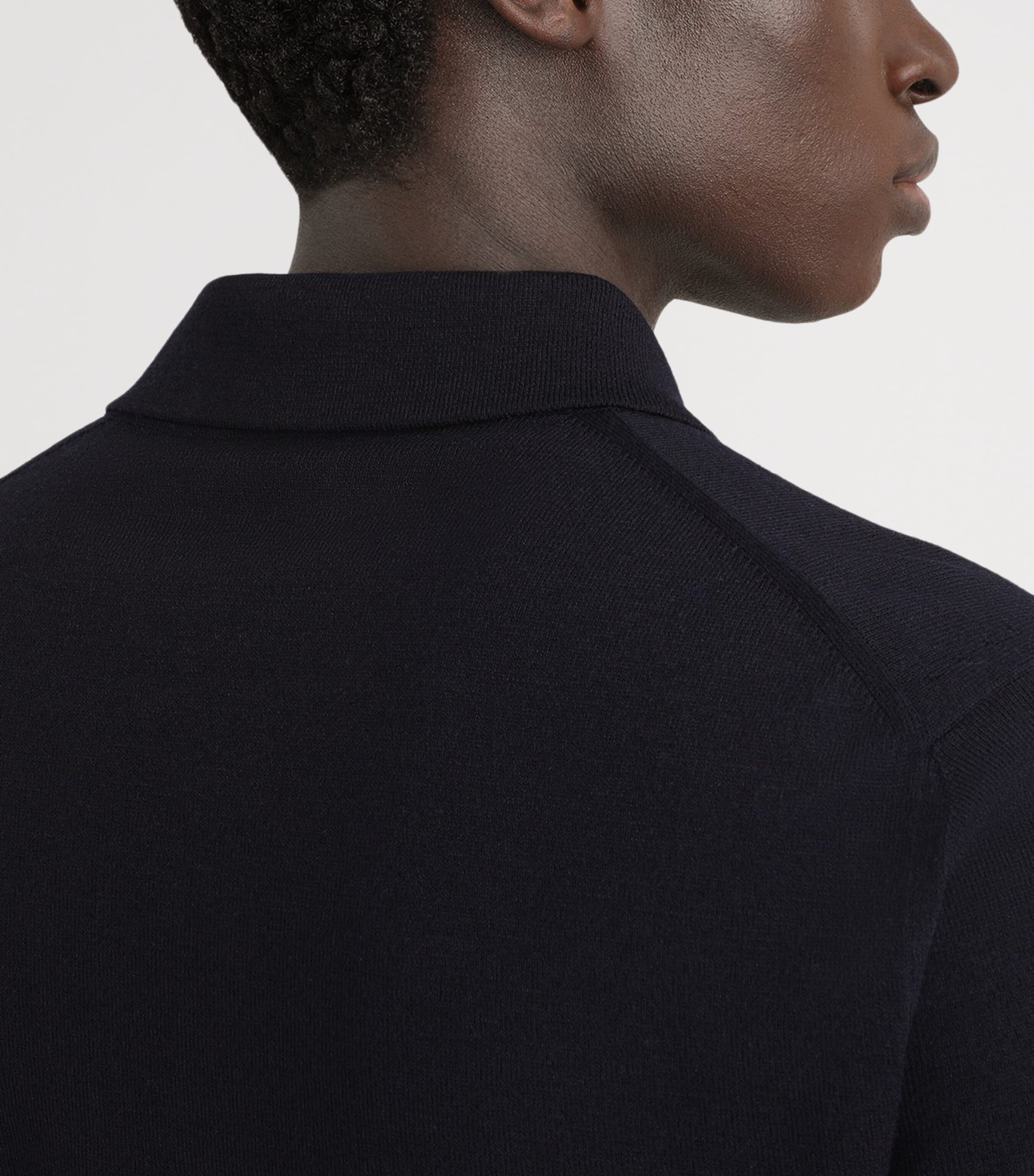 Dolce&Gabbana Mens Virgin Wool Polo Shirt Very Dark Blue Image 4