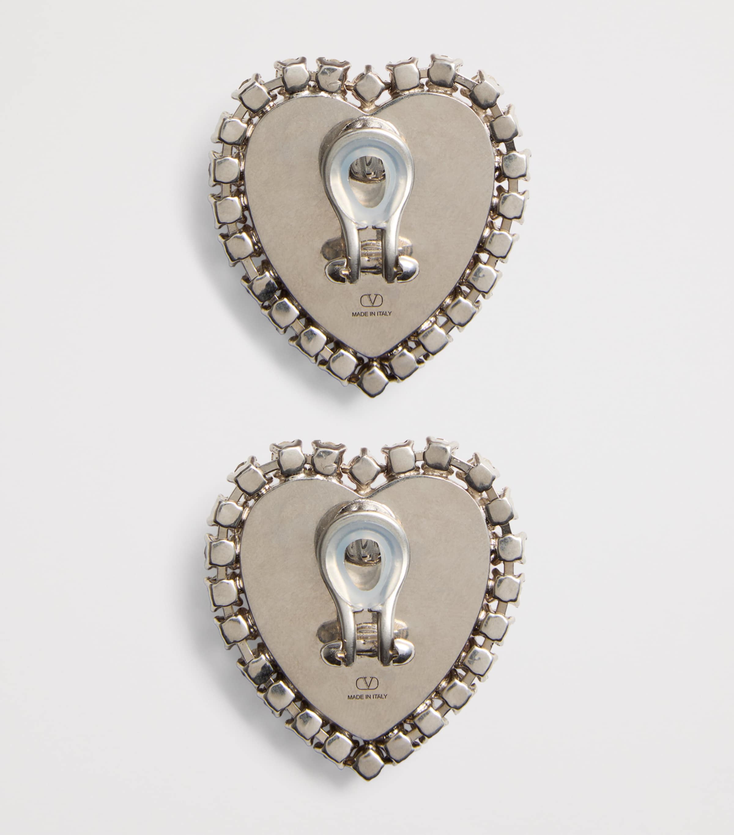 Metal, Resin and Swarovski Crystal Coeur Hyperbole Clip-On Earrings BXM Image 3