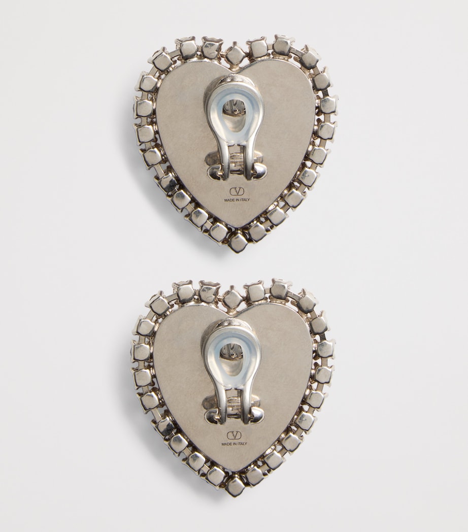 Metal, Resin and Swarovski Crystal Coeur Hyperbole Clip-On Earrings BXM Image 3