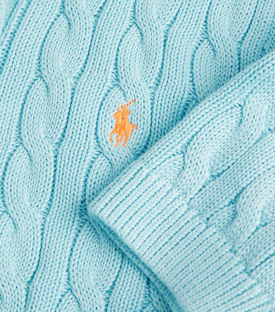 Cotton Cable-Knit Cardigan ACADIA BLUE Image 5