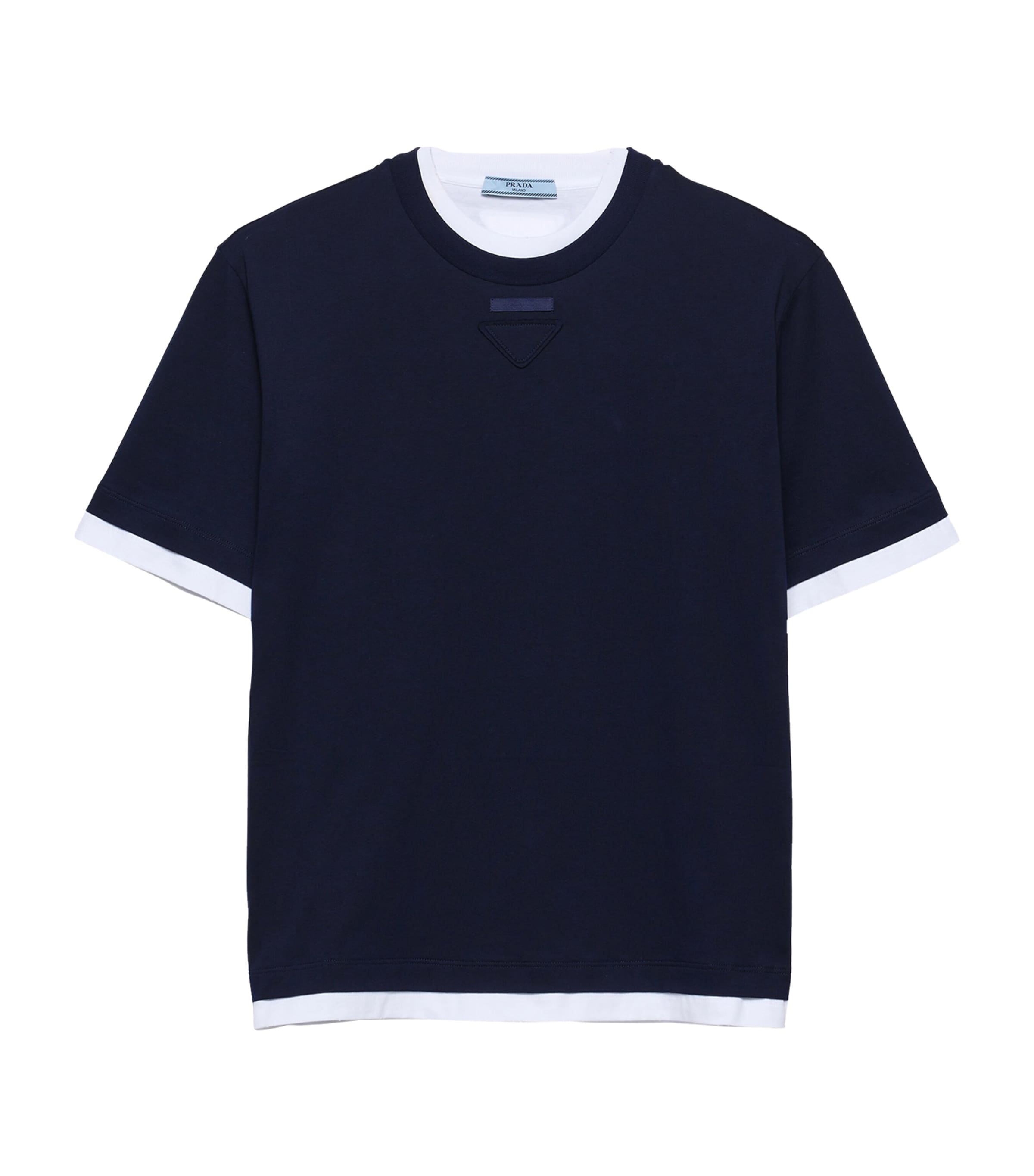 Tシャツ・カットソー Prada Layered Design Top With Contrasting Cuffs Prada Cotton Layered T-Shirt | Harrods UK