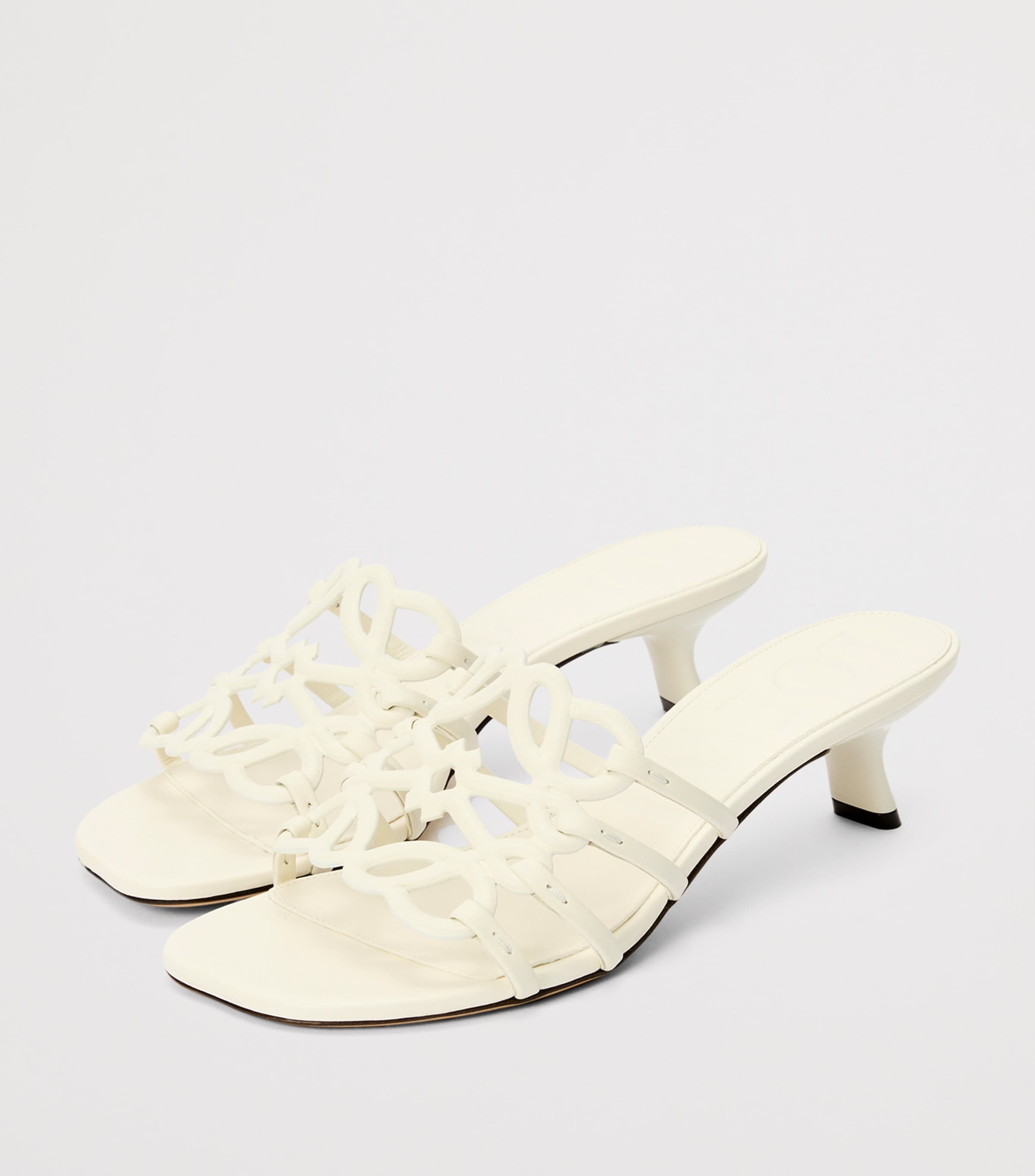 LOEWE x Paula's Ibiza Leather Petal Anagram Heeled Slides 45