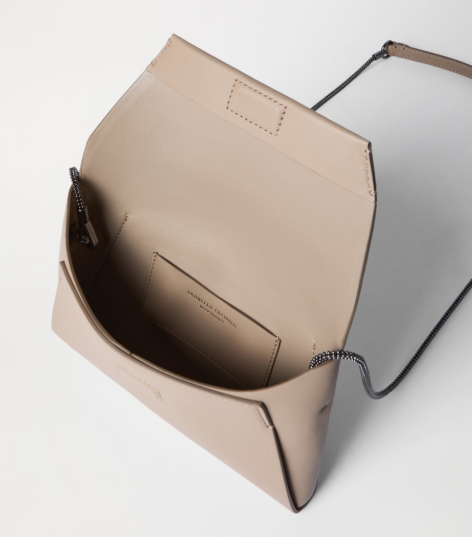 Brunello Cucinelli Leather BC Pochette Clutch Bag Image 2