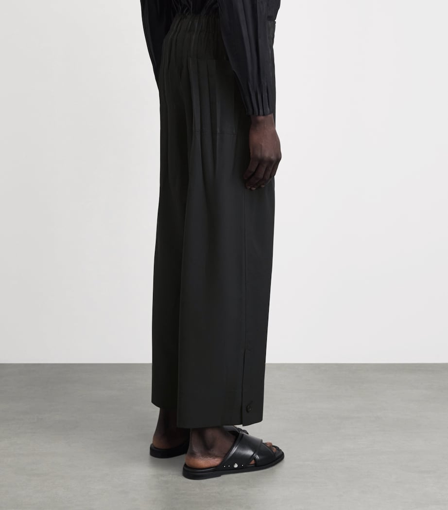 IM MEN Mens Waft Wide-Leg Trousers Black Image 5