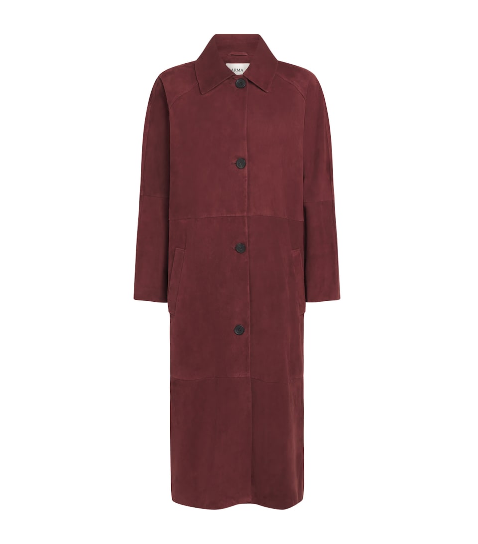 Arma Suede Judy Trench Coat Mahogany