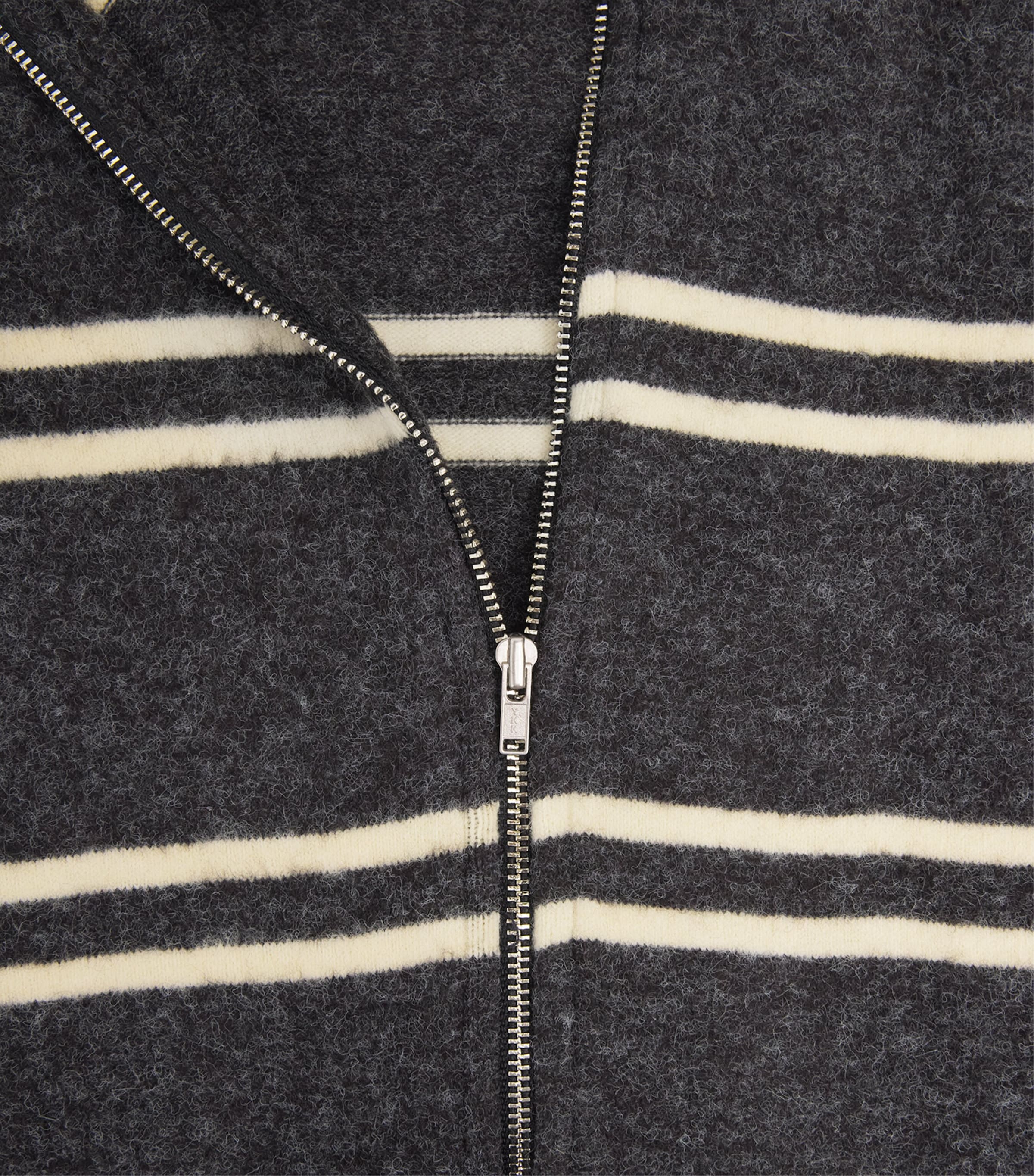 Song For The Mute Mens Funnel-Neck Zip-Up Cardigan Charcoal Image 6