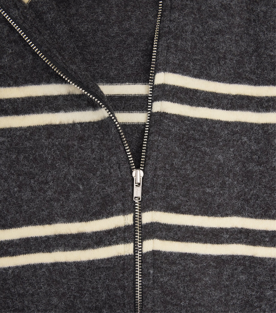 Song For The Mute Mens Funnel-Neck Zip-Up Cardigan Charcoal Image 6