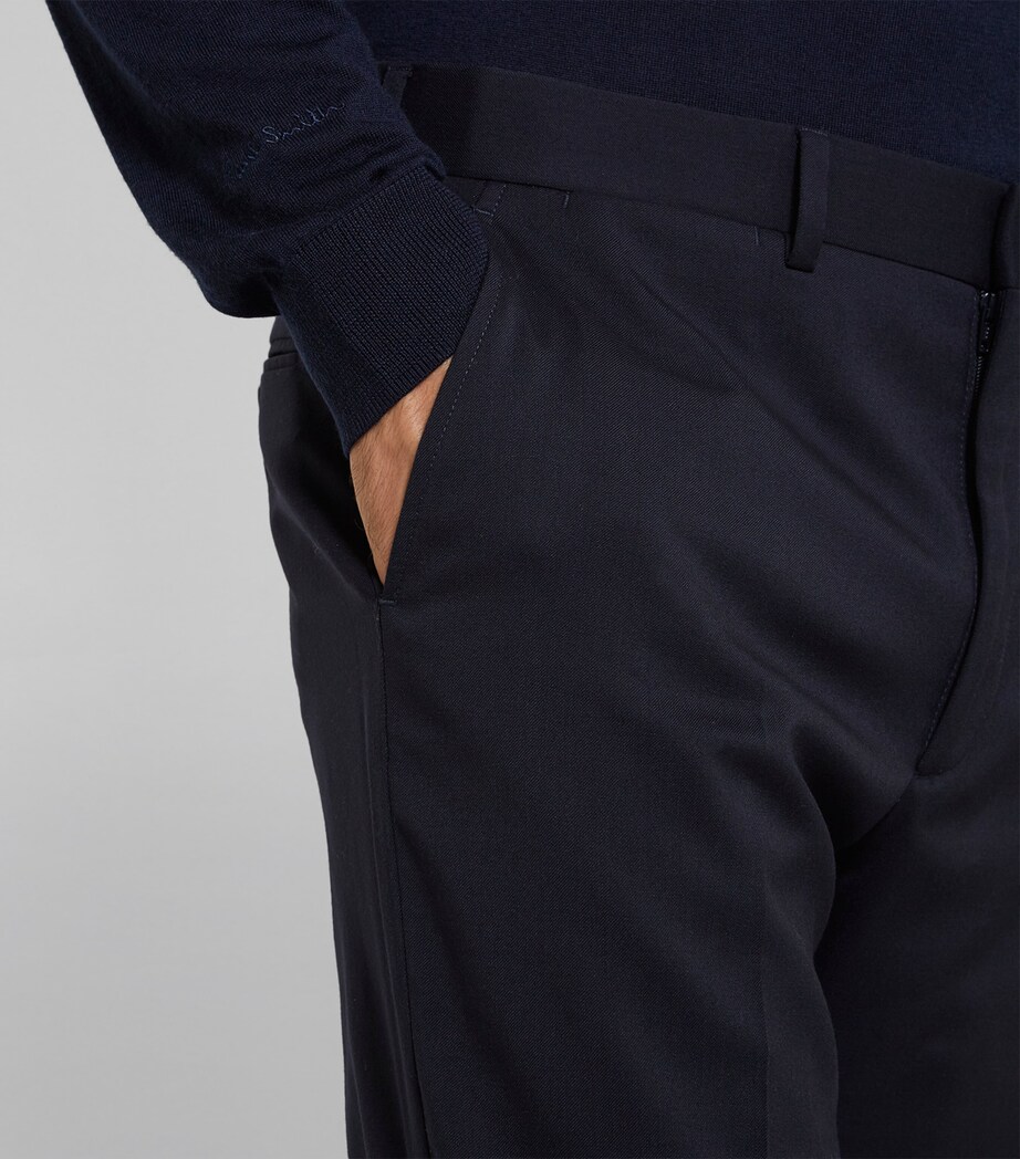 Ralph Lauren Purple Label Mens Wool Gabardine Trousers Navy Image 10