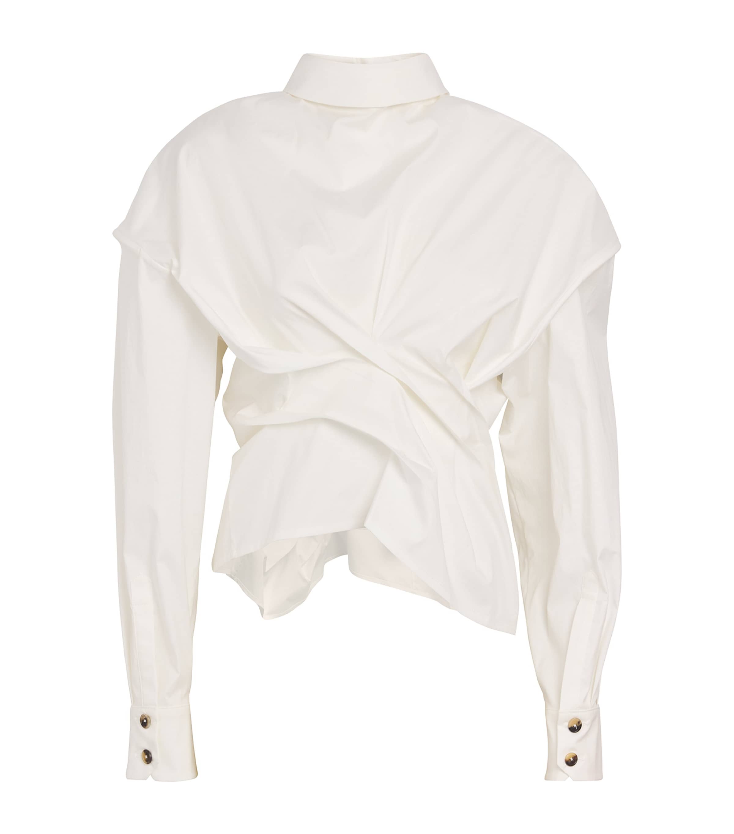 A.W.A.K.E. A. W.A. K.E. MODE COTTON TWISTED CORSET SHIRT 