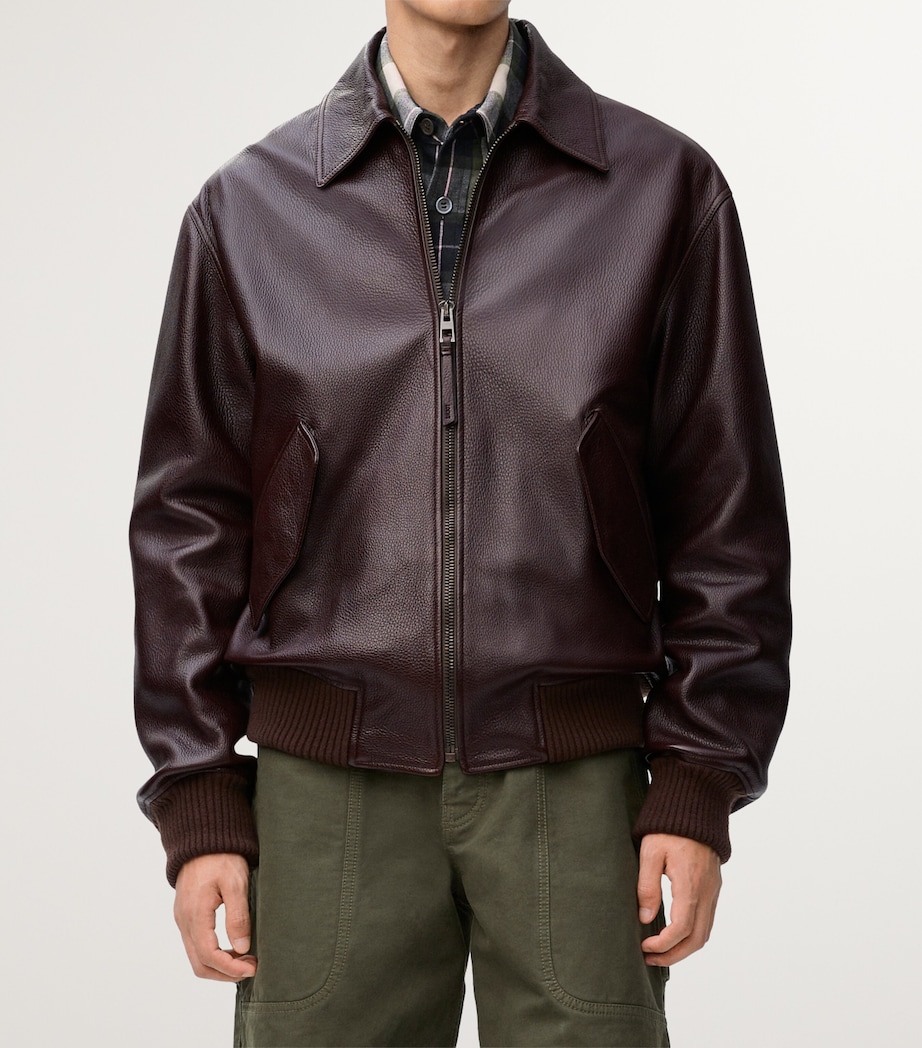 Leather Aviator Jacket OXBLOOD Image 3