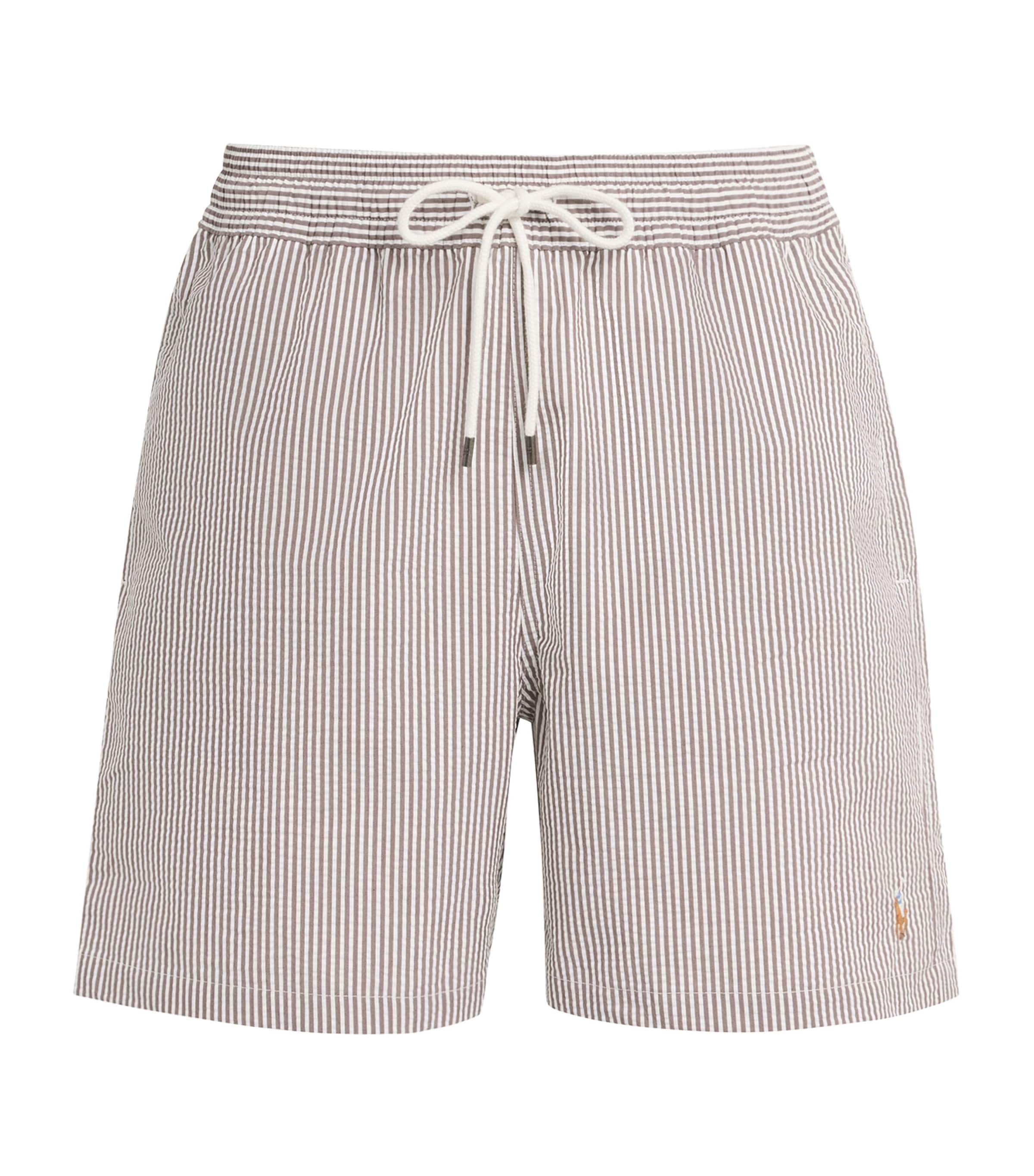 Polo Ralph Lauren Seersucker Traveller Swim Shorts In Neutral
