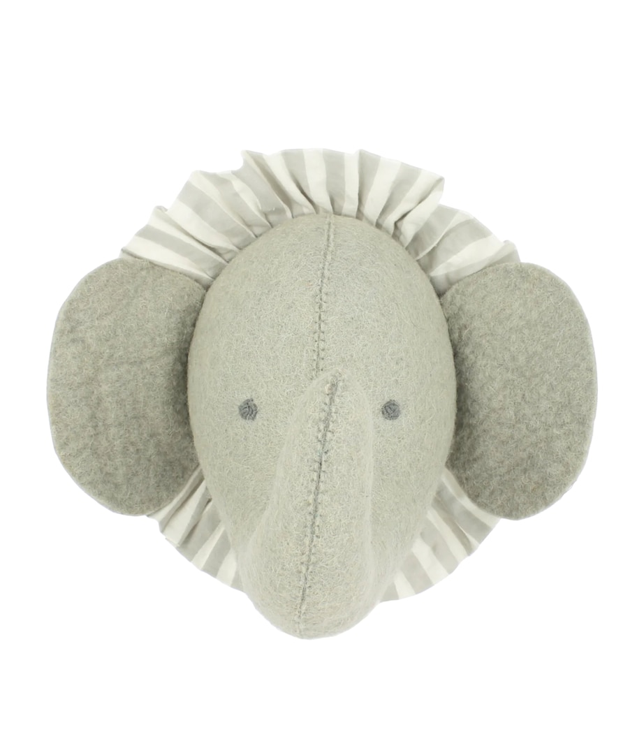 Mini Organic Wool Elphant Head Decoration (30cm) GREY Image 1