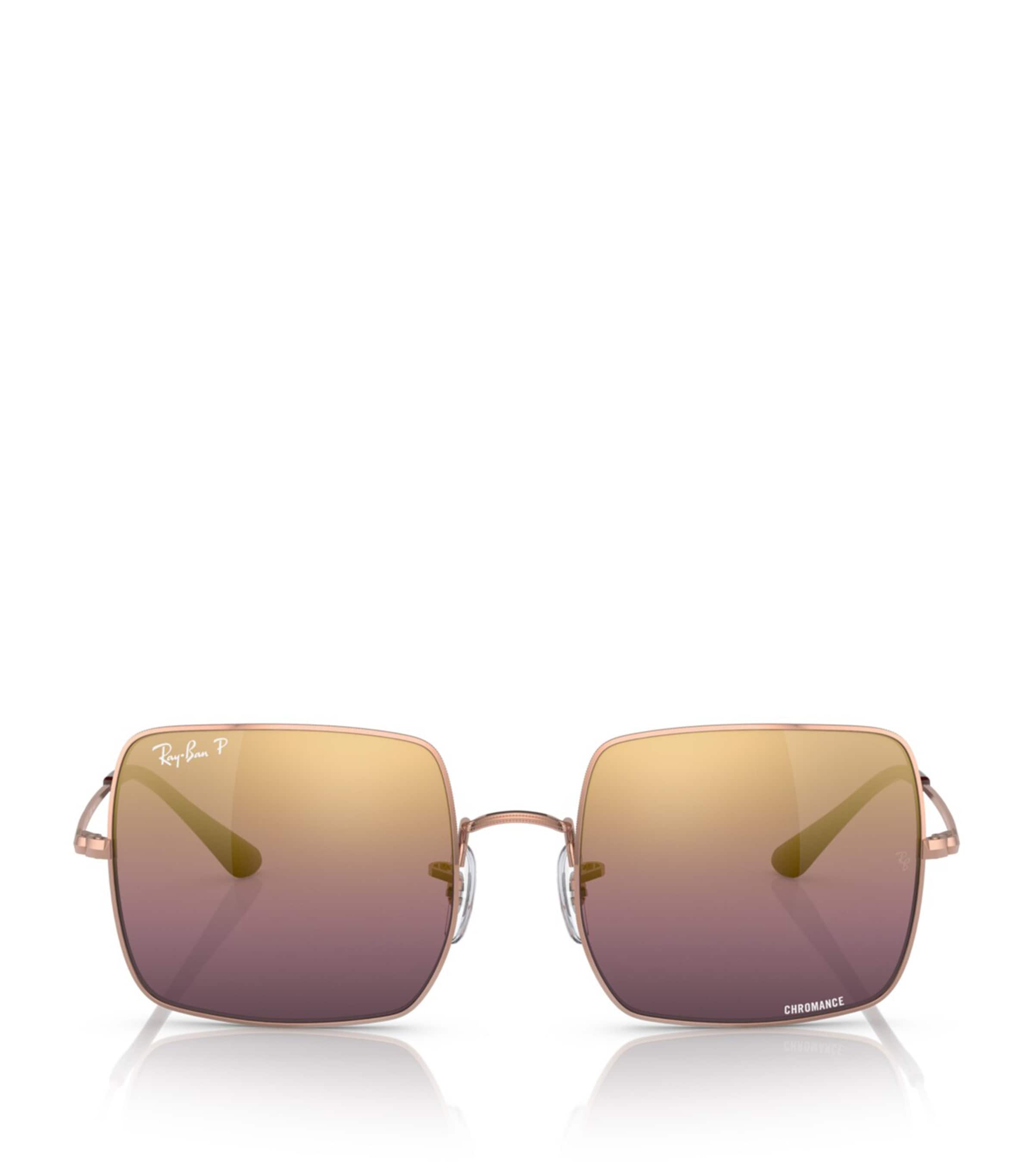 Ray Ban 54mm Polarized Square Sunglasses In Gold