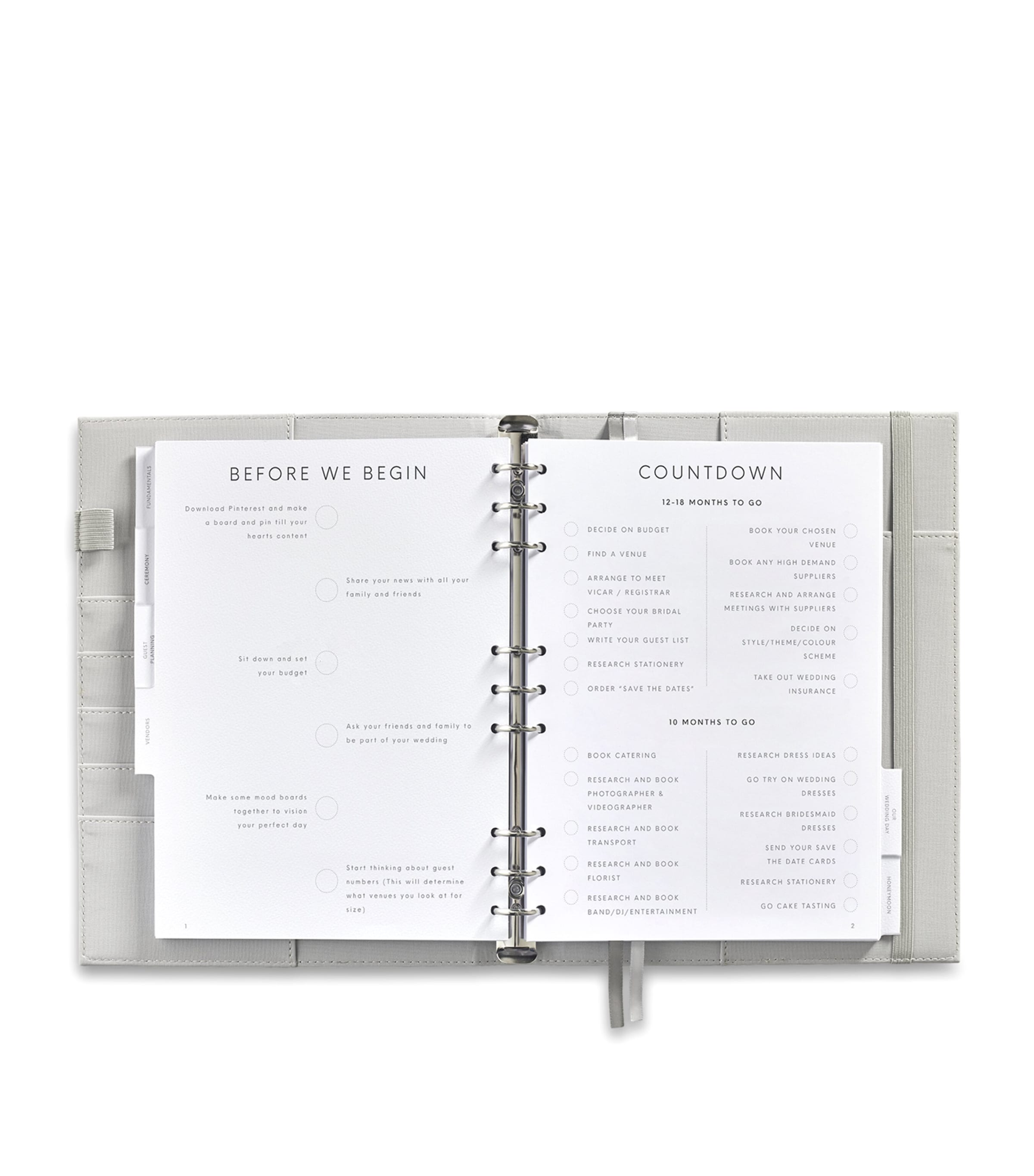 Scribble & Dot Faux Leather Wedding Planner Binder Grey Image 3