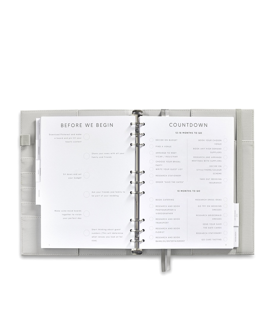 Scribble & Dot Faux Leather Wedding Planner Binder Grey Image 3