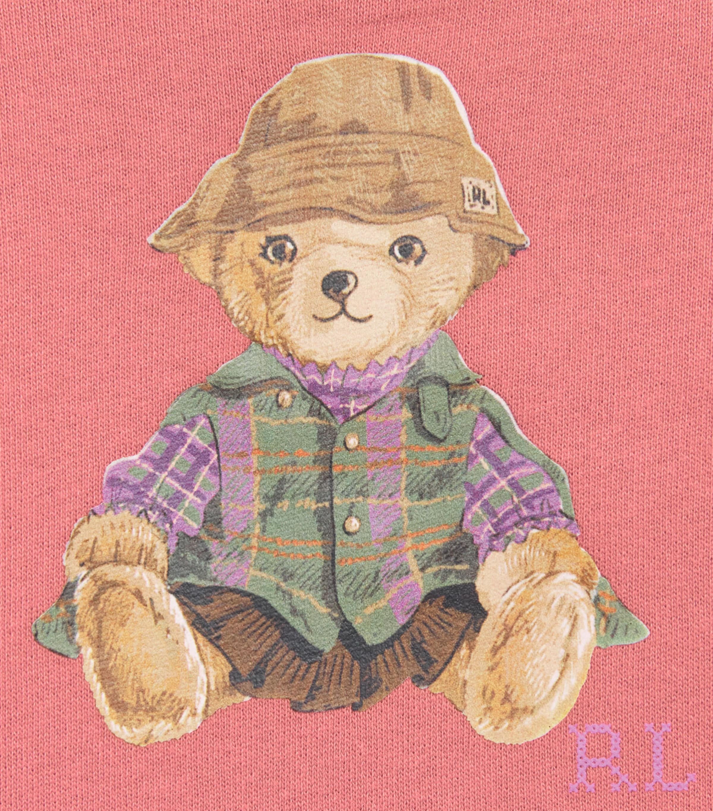Ralph Lauren Kids Ruffle-Trim Polo Bear Sweatshirt (3-24 Months) Canvas Pink Image 3