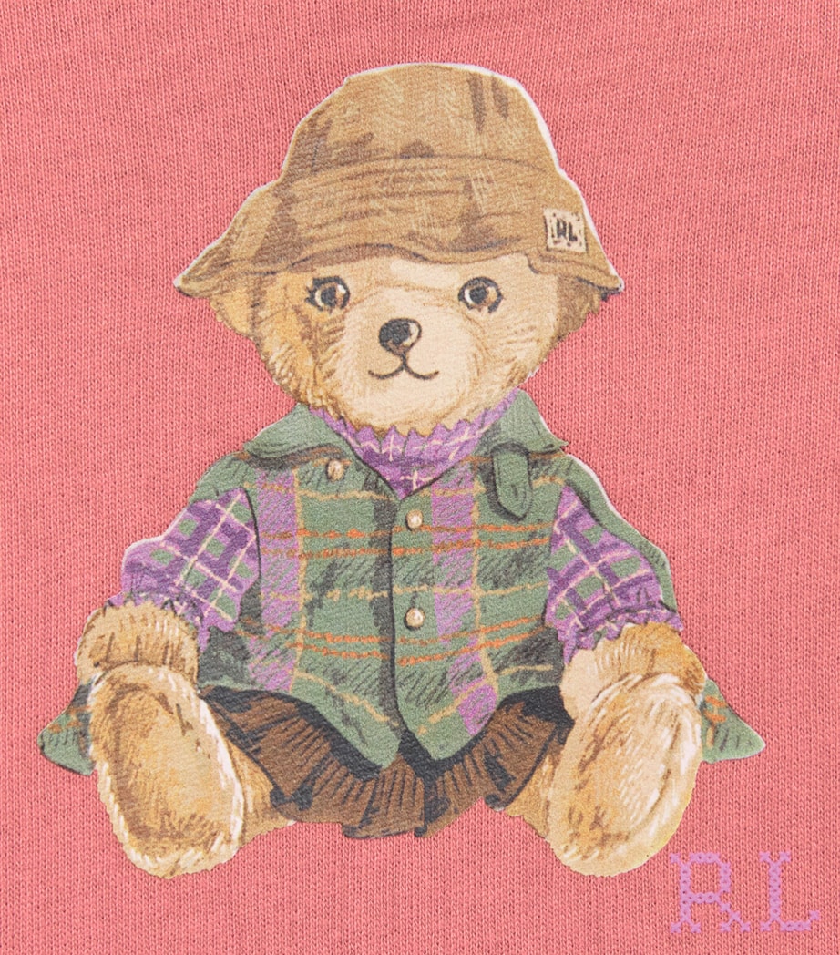Ralph Lauren Kids Ruffle-Trim Polo Bear Sweatshirt (3-24 Months) Canvas Pink Image 3