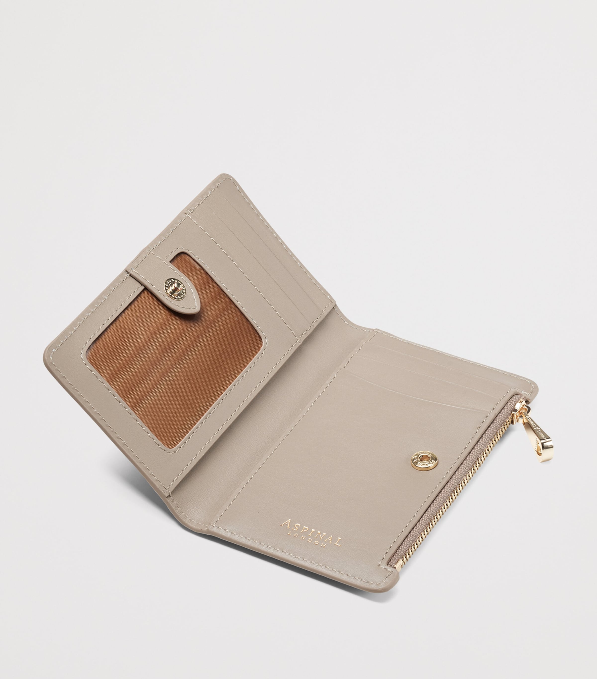 Small Leather Mayfair Purse TAUPE Image 3