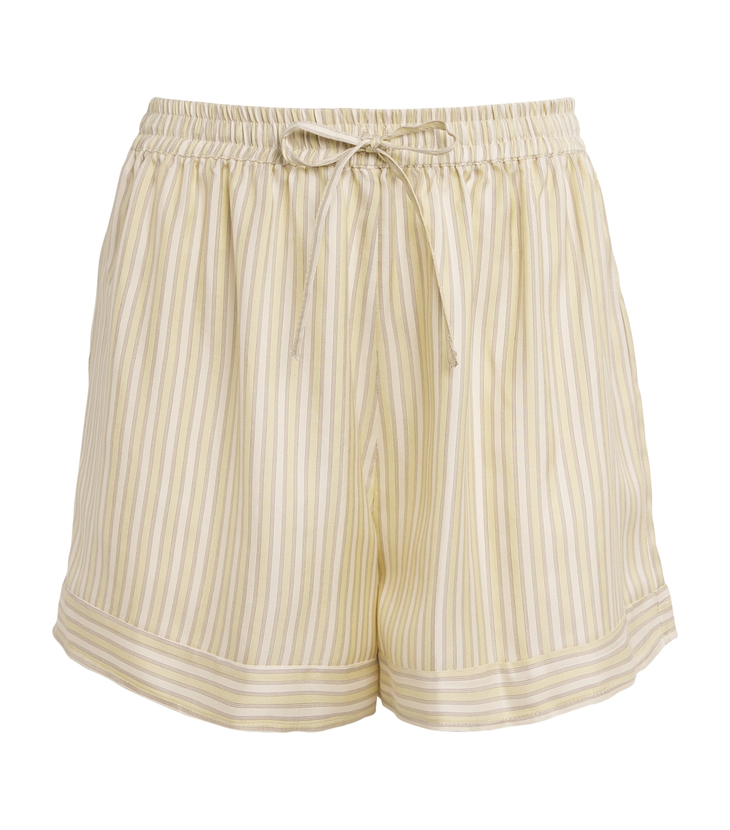 Shop Le Kasha Silk Striped Wensu Shorts