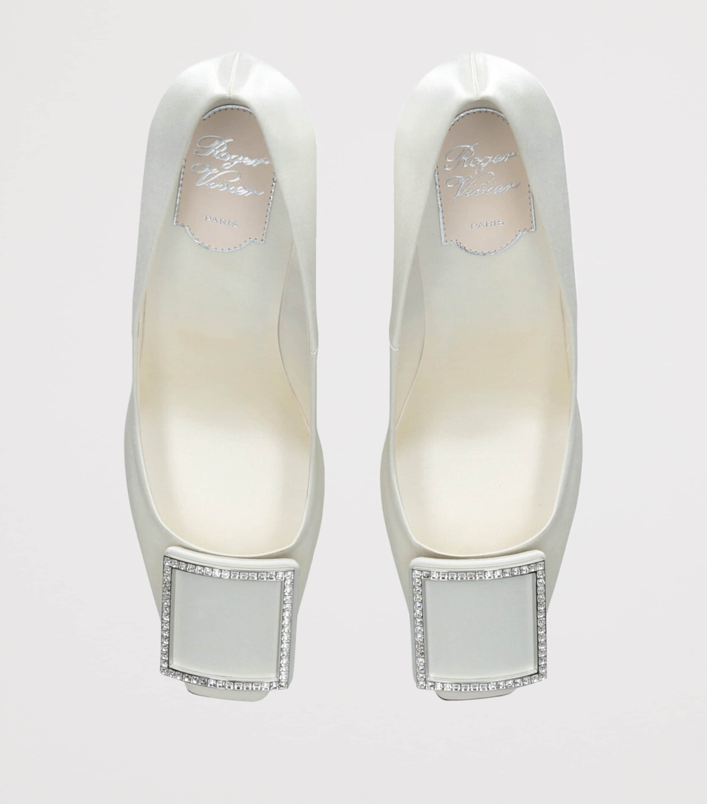 Roger Vivier Satin Trompette Pumps 70 Cream Image 4