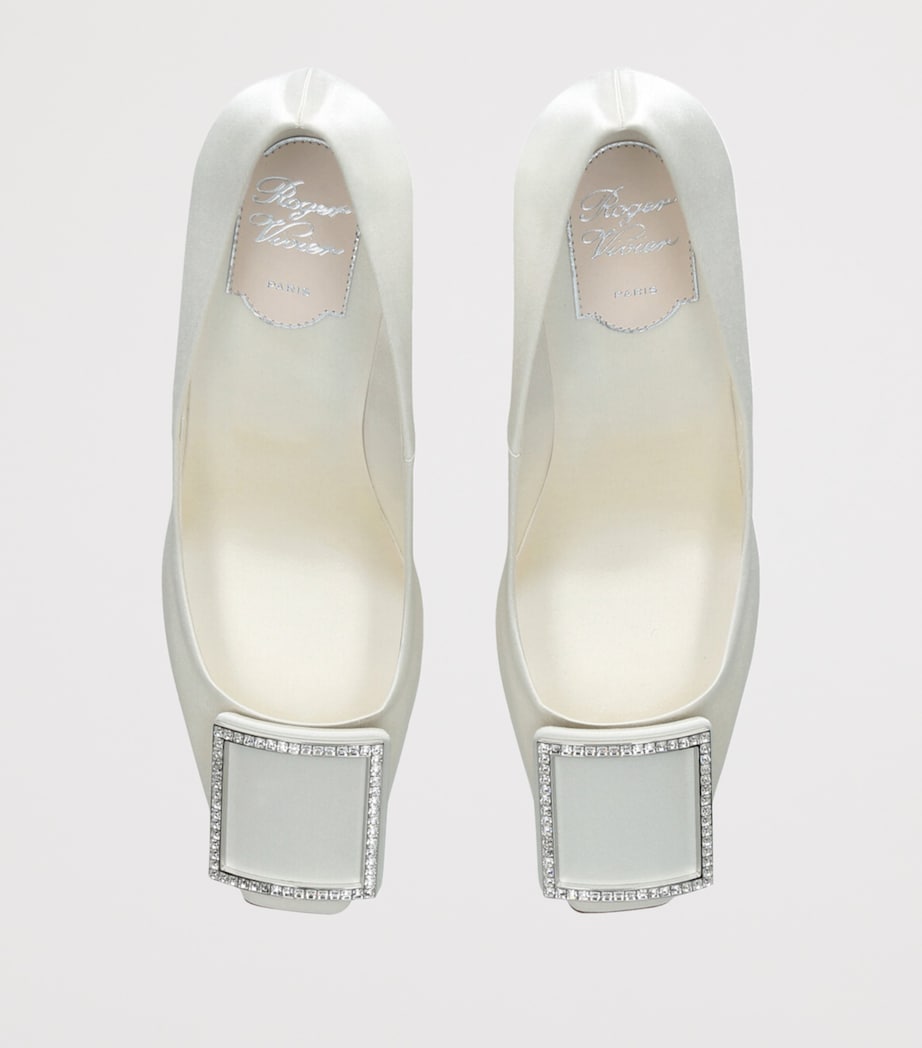 Roger Vivier Satin Trompette Pumps 70 Cream Image 4