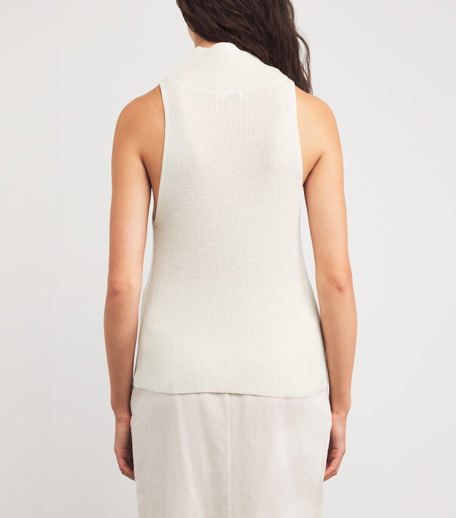 Wool-Cashmere Sleeveless Top CHALK Image 4