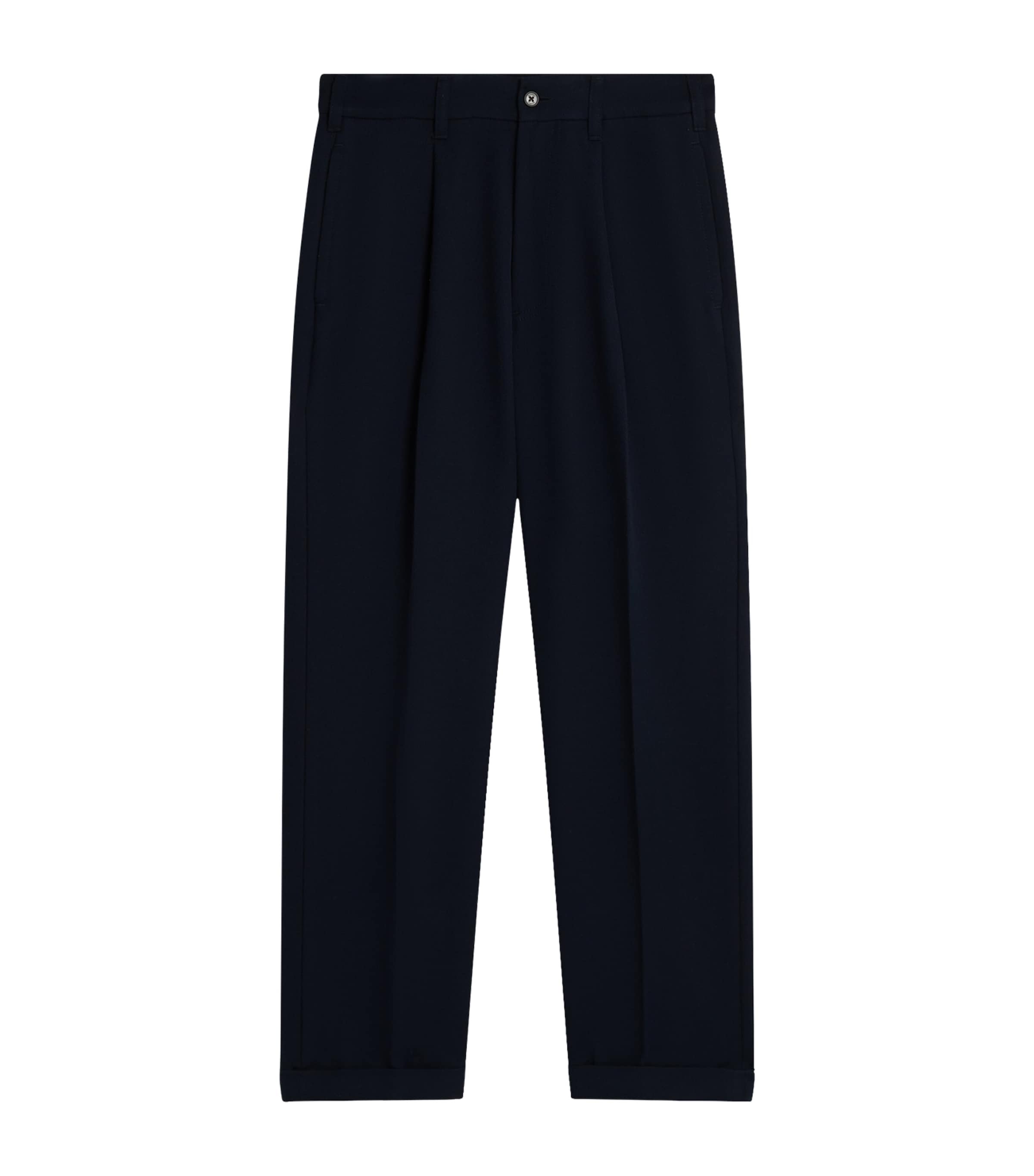 Cotton-Wool Drill Tapered Chinos 416HOUSE NAVY Image 1