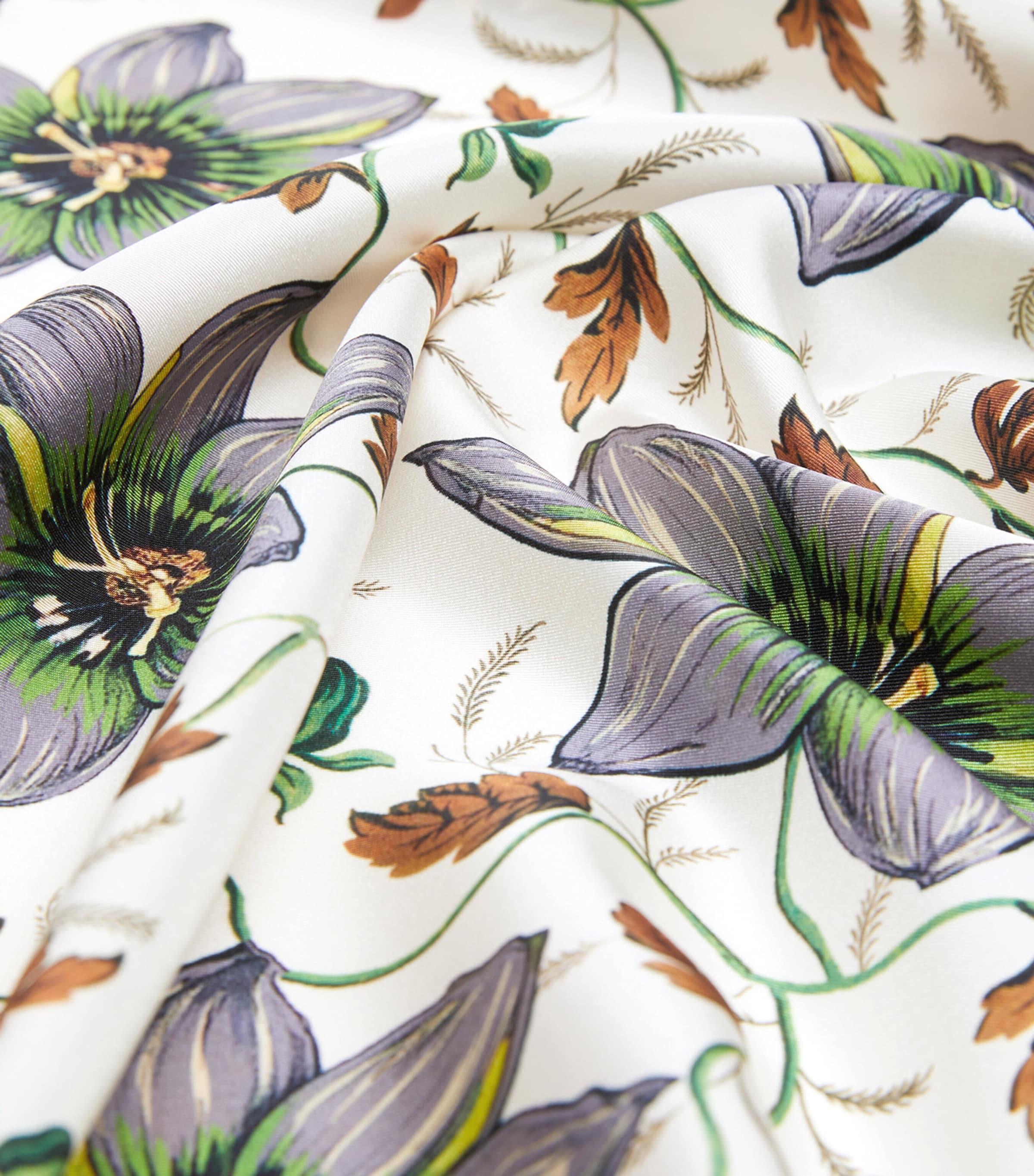 Weekend Max Mara Silk Twill Floral Scarf Ivory Image 3