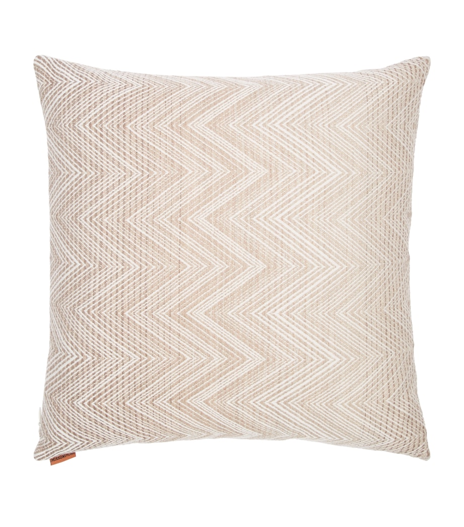 Zigzag Cushion (40cm x 40cm) 481-BEIGE/WHITE Image 1